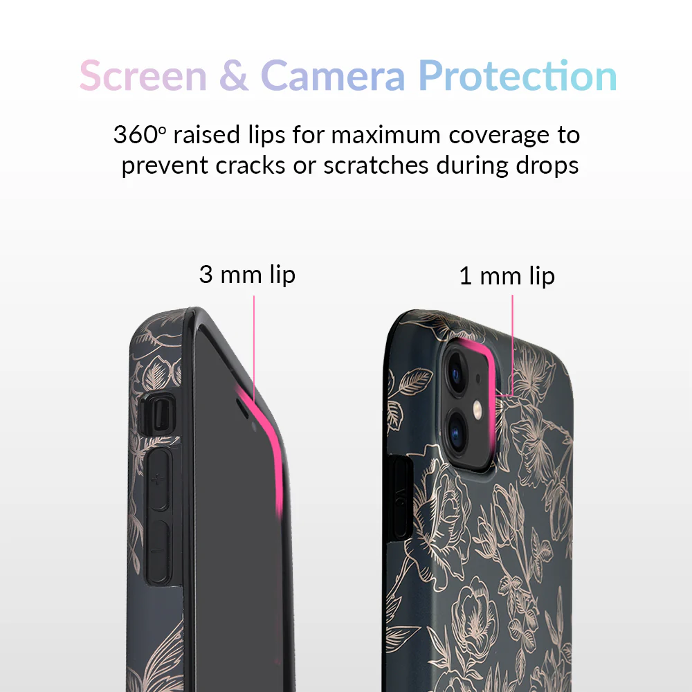 Floral Rose Gold Chrome iPhone Case - Image 53