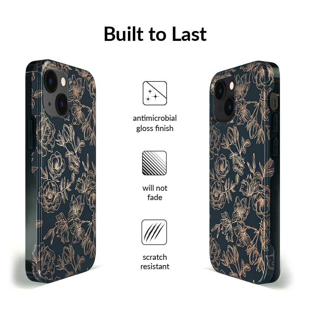 Floral Rose Gold Chrome iPhone Case - Image 94