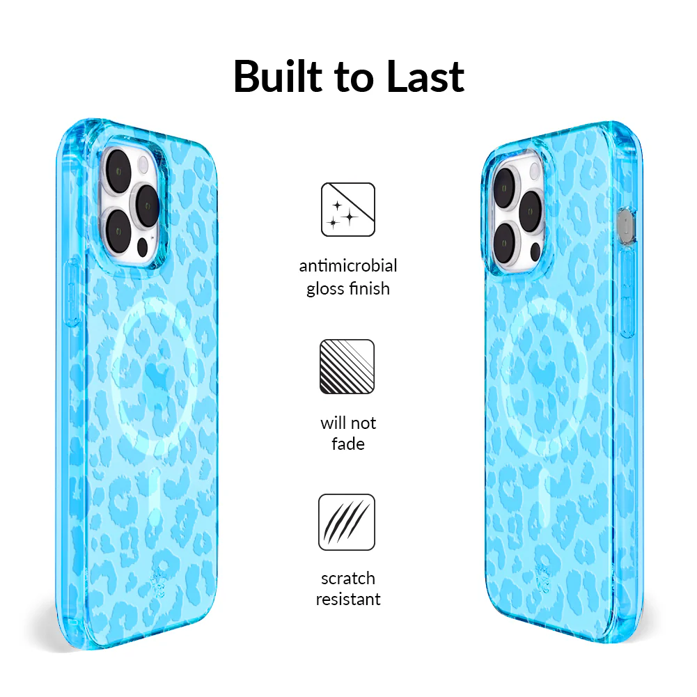 Aqua Blue Leopard iPhone Case - Image 11