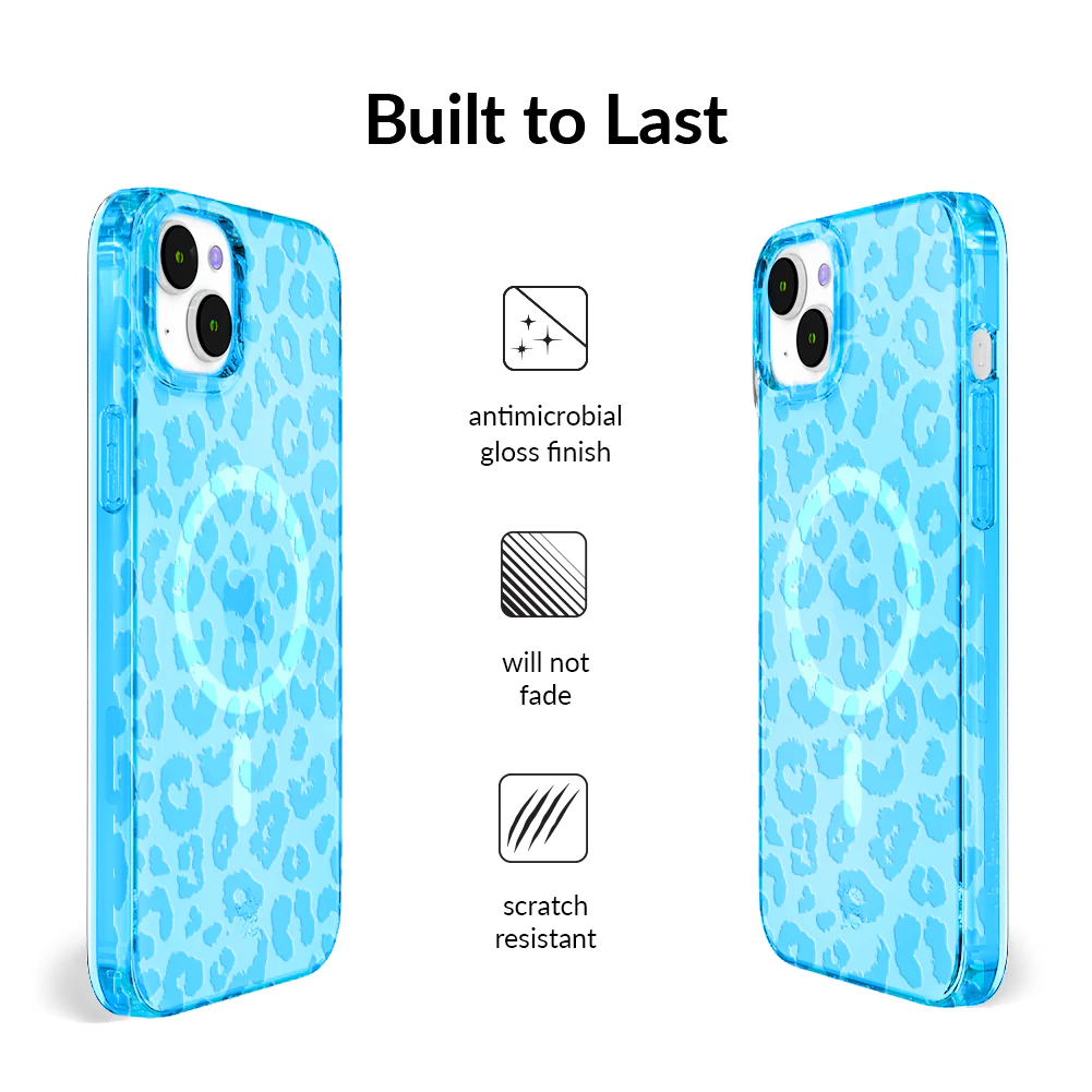 Aqua Blue Leopard iPhone Case - Image 23