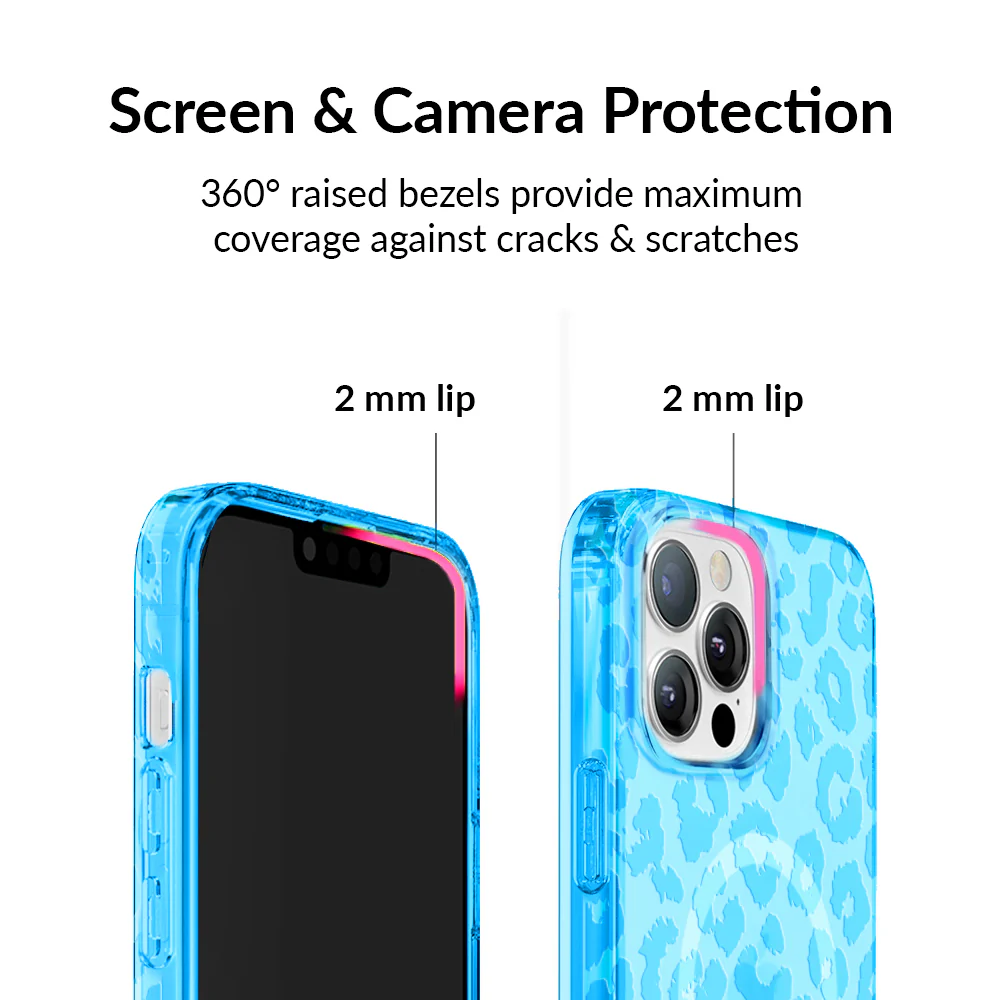 Aqua Blue Leopard iPhone Case - Image 45
