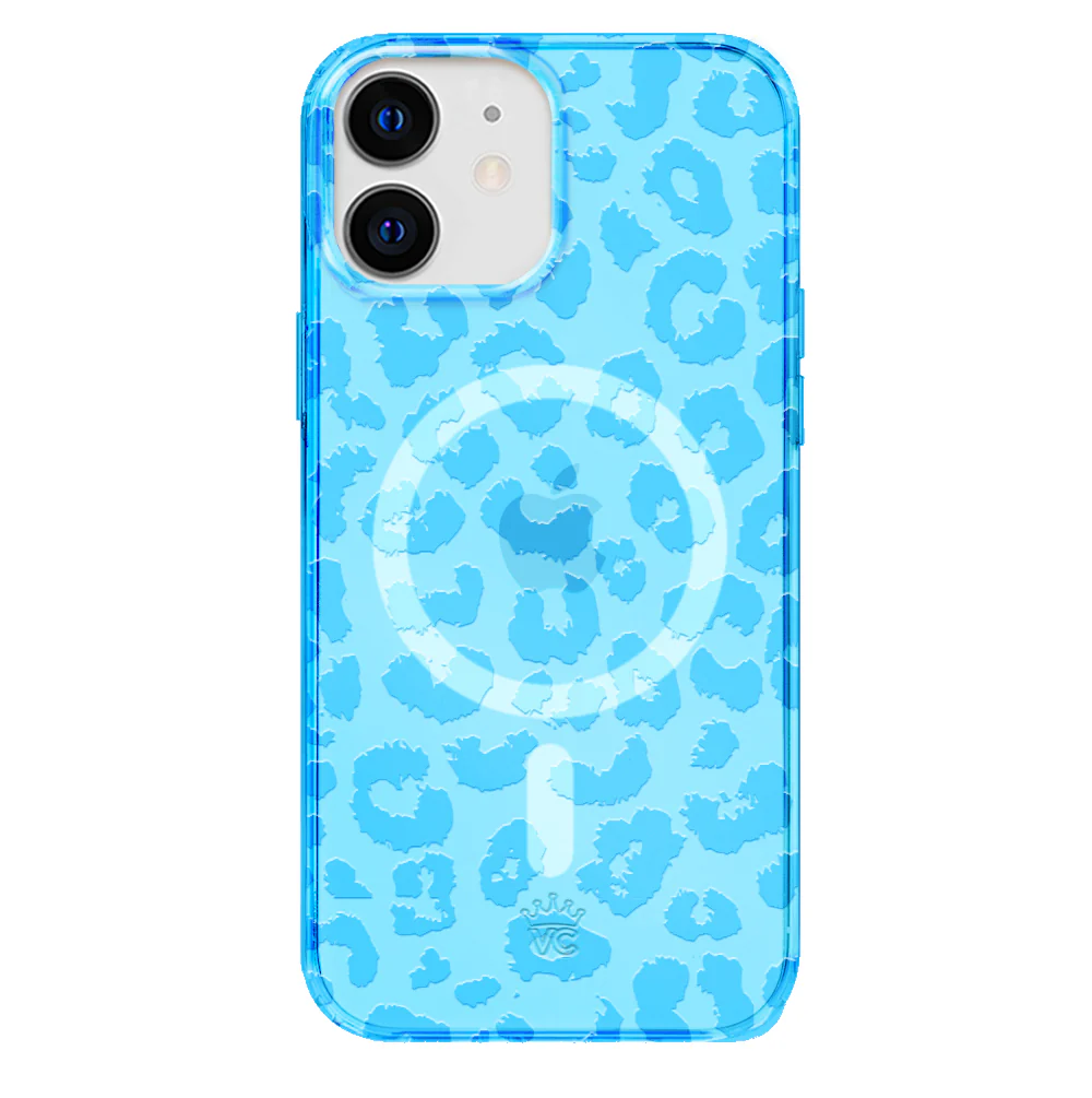 Aqua Blue Leopard iPhone Case - Image 56