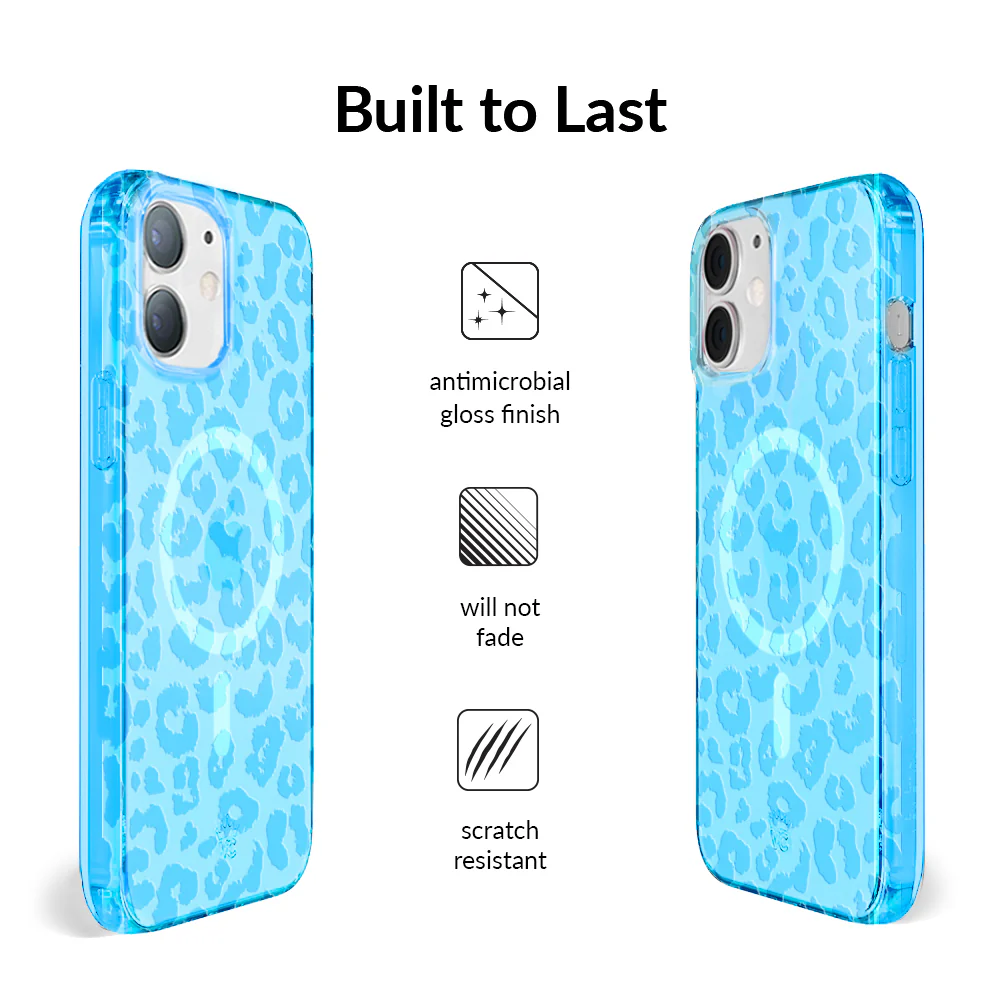 Aqua Blue Leopard iPhone Case - Image 59