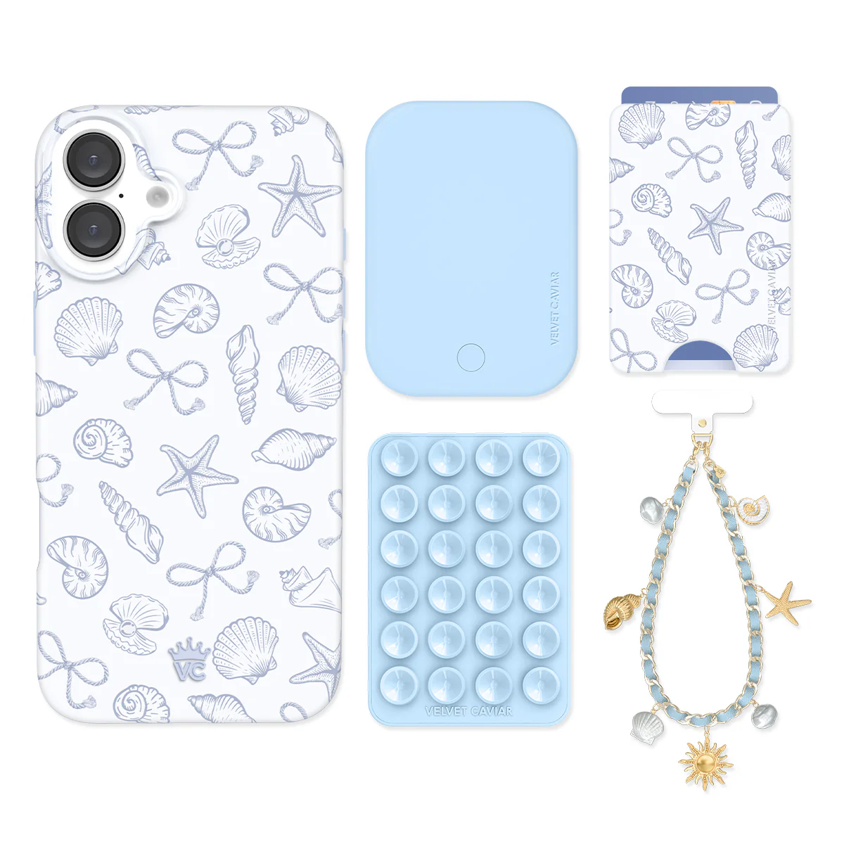Coastal Seashells iPhone Bundle Set - Wallet