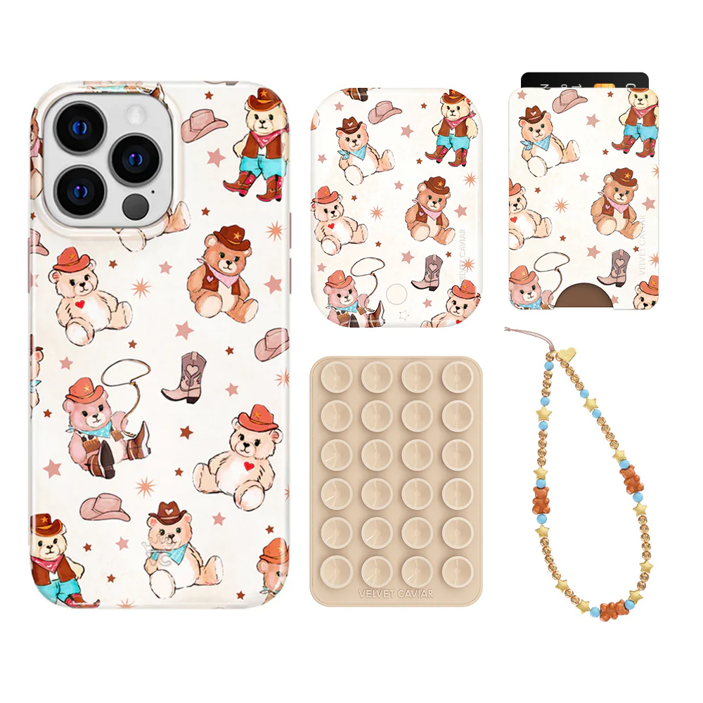 Cowboy Teddy iPhone Bundle Set - Wallet - Image 2