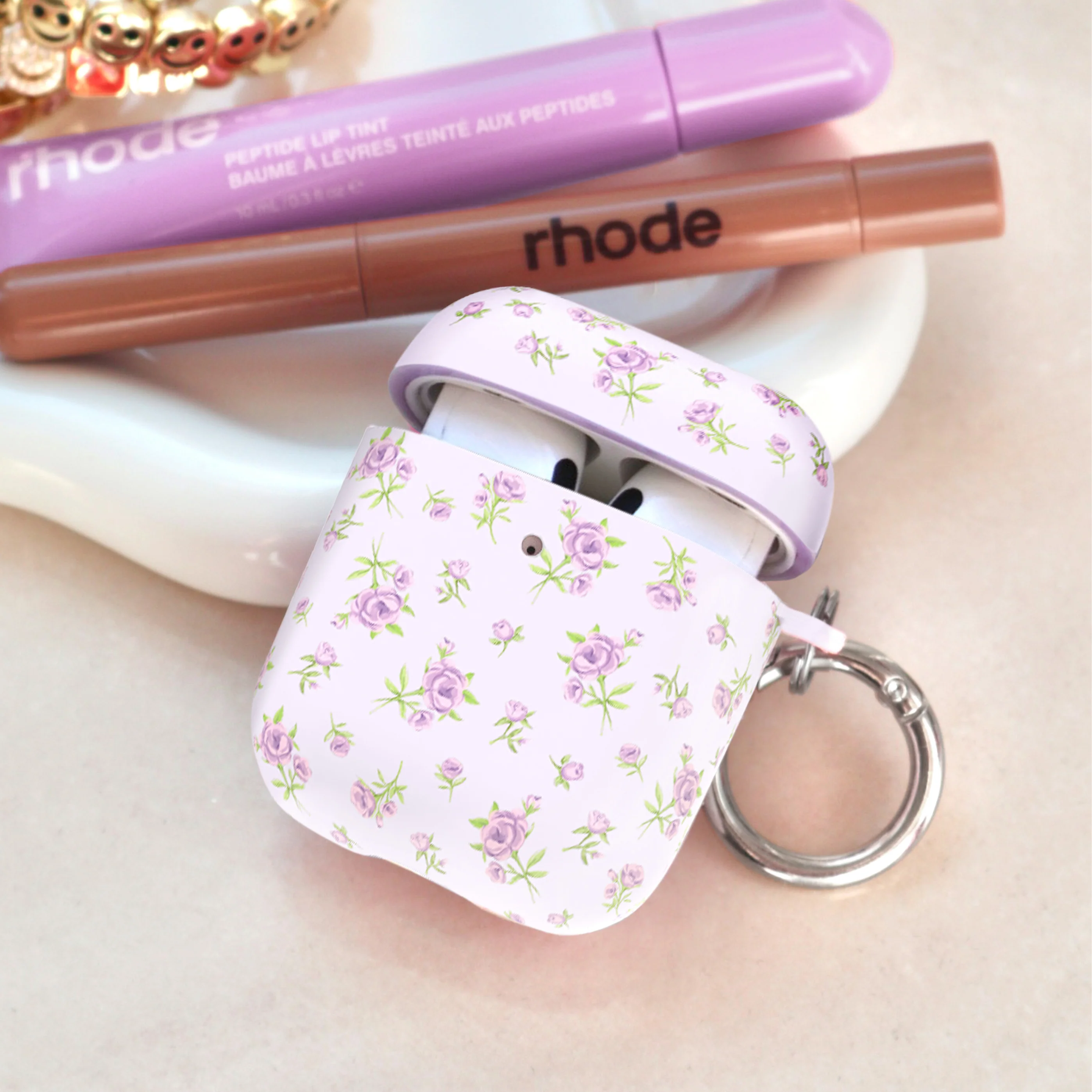 Dainty Lilac Floral AirPod Case - Image 7