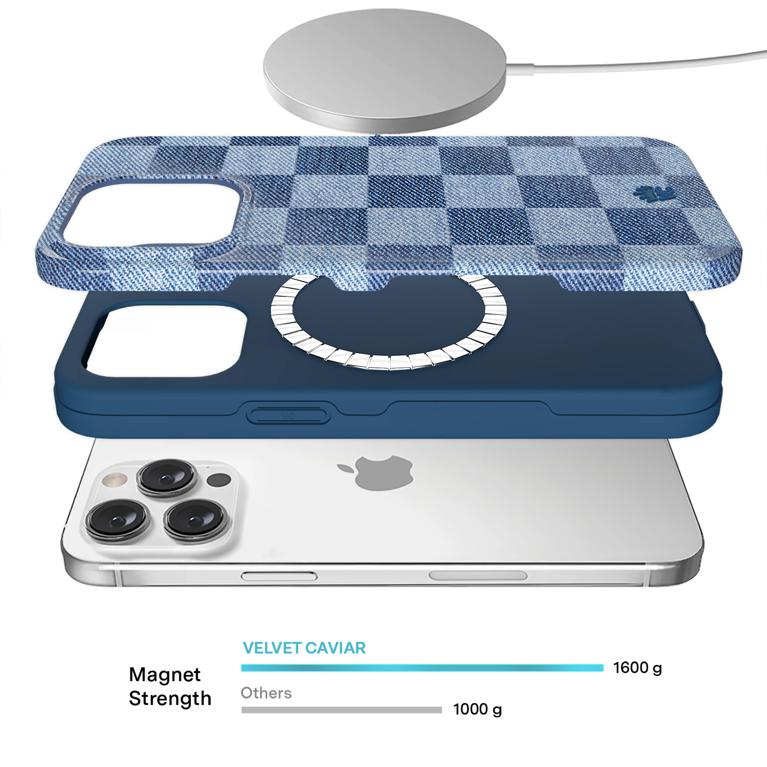 Denim Vibe Checkered iPhone Case - Image 10