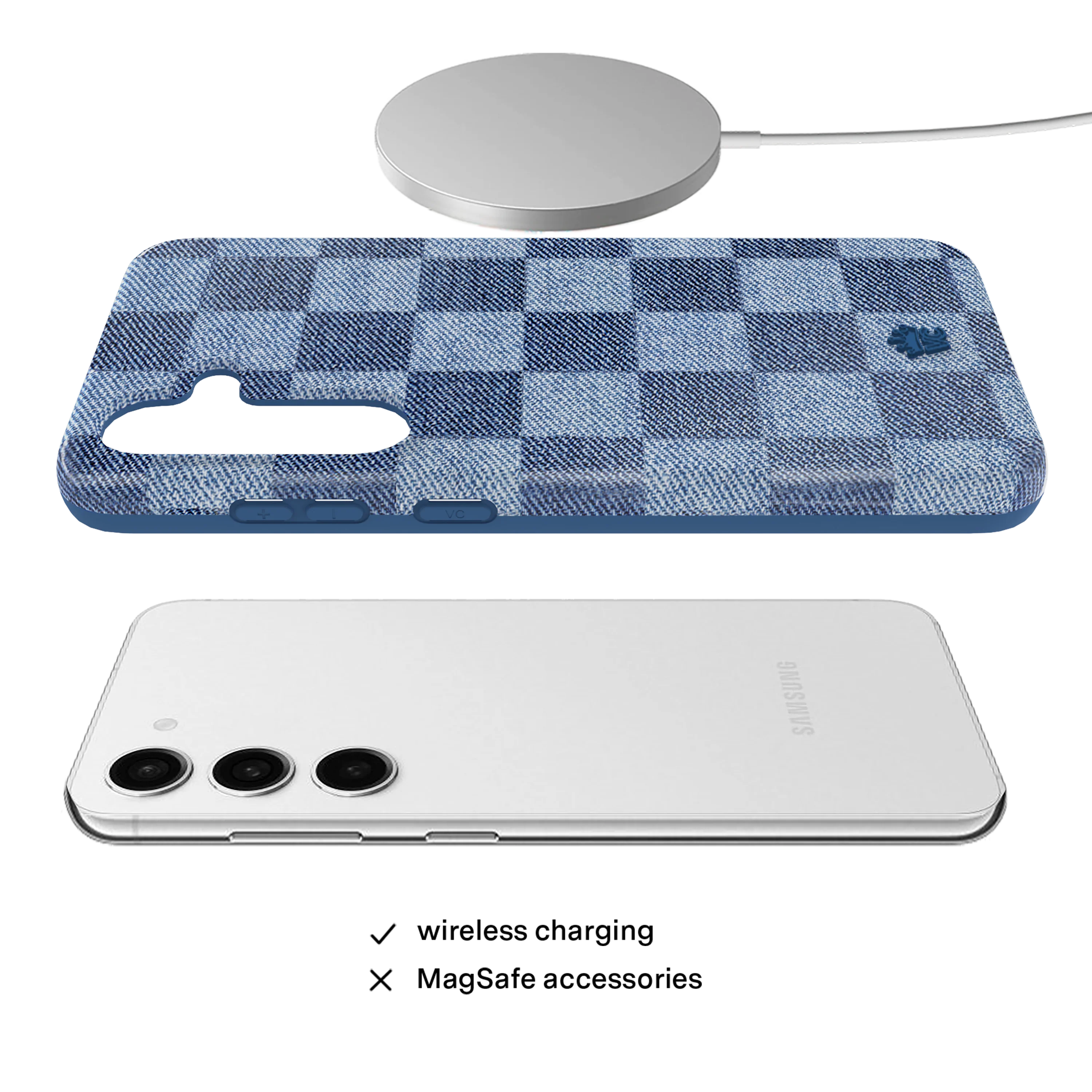 Denim Vibe Checkered Samsung Case - Image 3