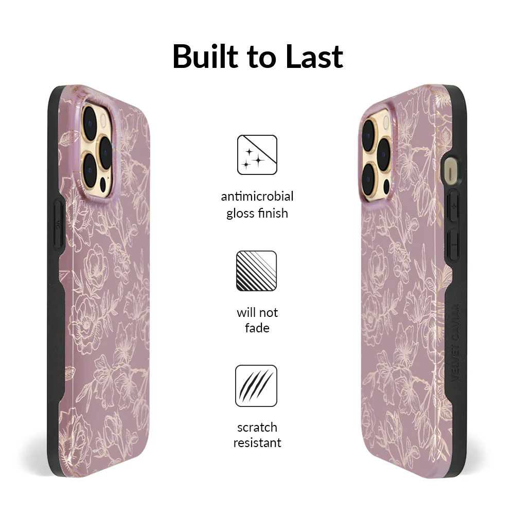 Dusty Rose Chrome Floral iPhone Case - Image 122