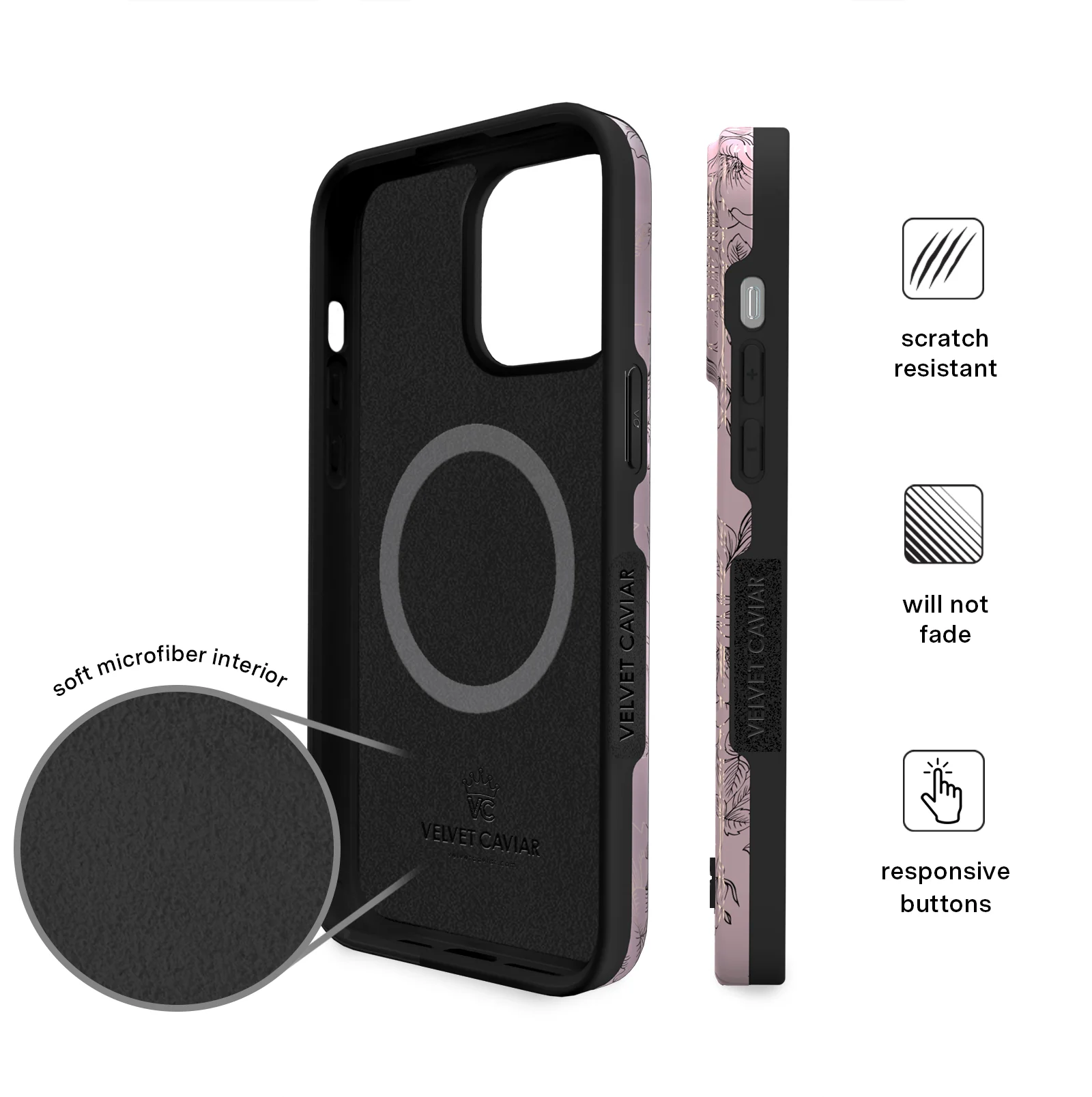 Dusty Rose Chrome Floral iPhone Case - Image 132