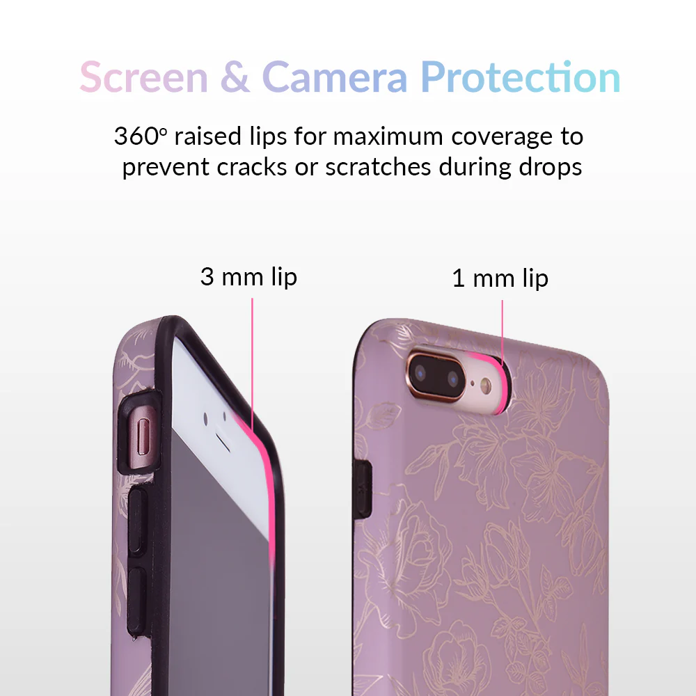 Dusty Rose Chrome Floral iPhone Case - Image 14