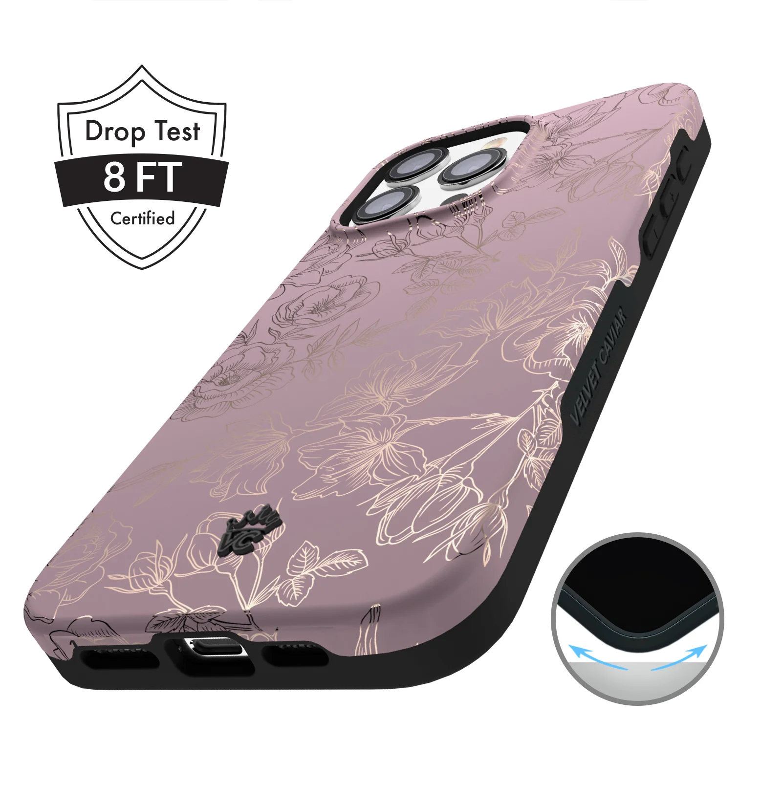 Dusty Rose Chrome Floral iPhone Case - Image 141