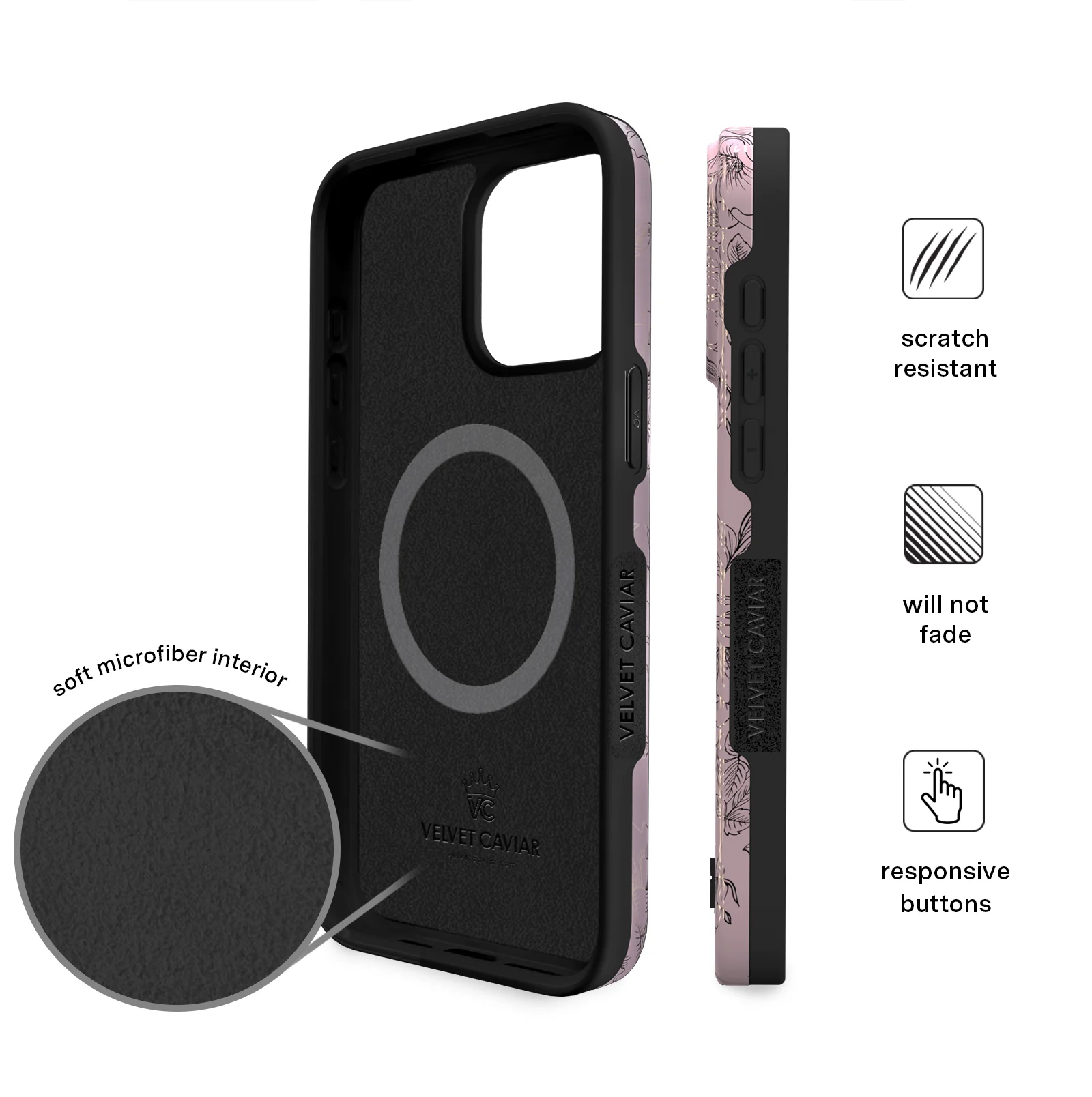 Dusty Rose Chrome Floral iPhone Case - Image 142
