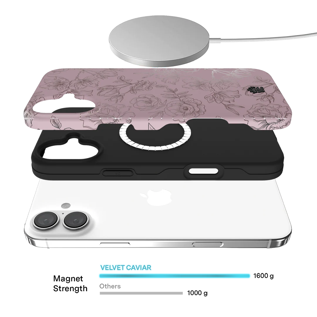 Dusty Rose Chrome Floral iPhone Case - Image 160