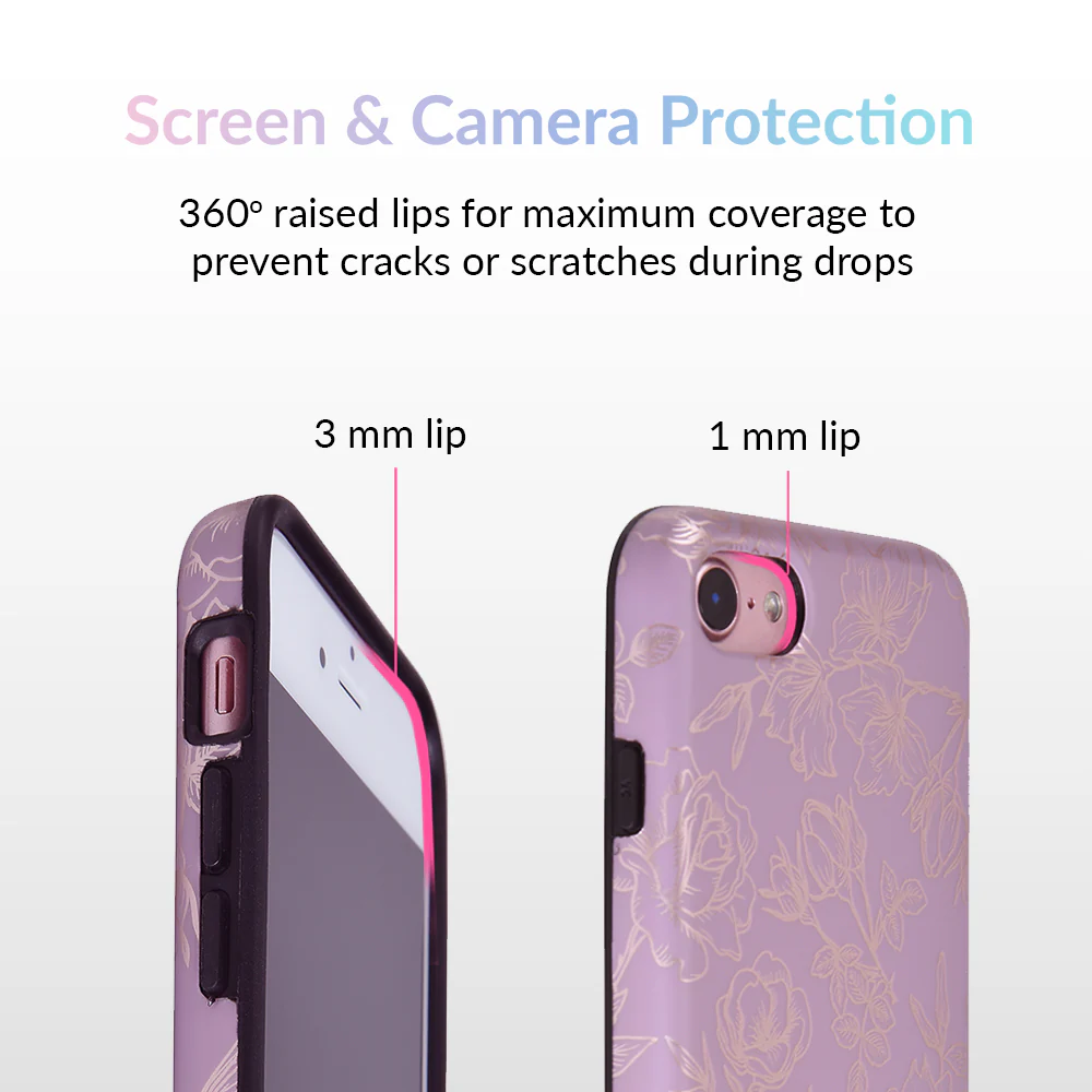 Dusty Rose Chrome Floral iPhone Case - Image 8