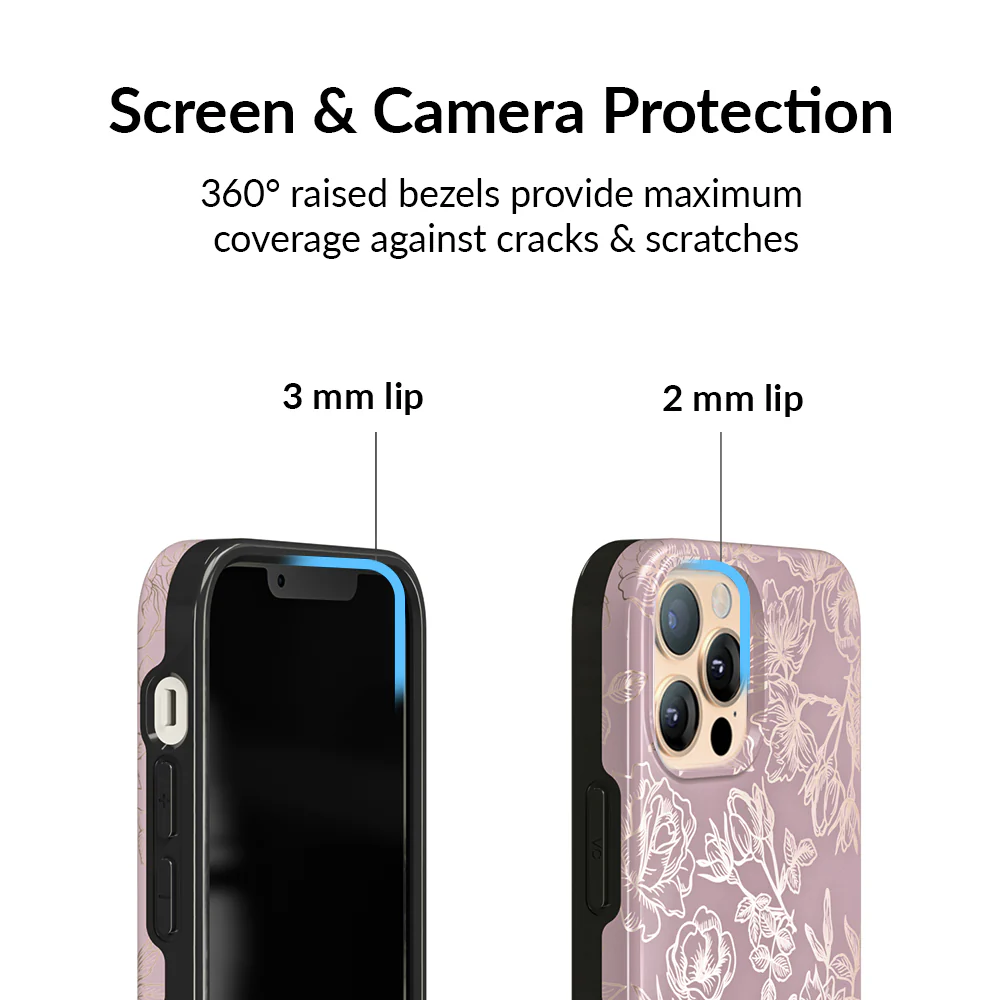 Dusty Rose Chrome Floral iPhone Case - Image 94