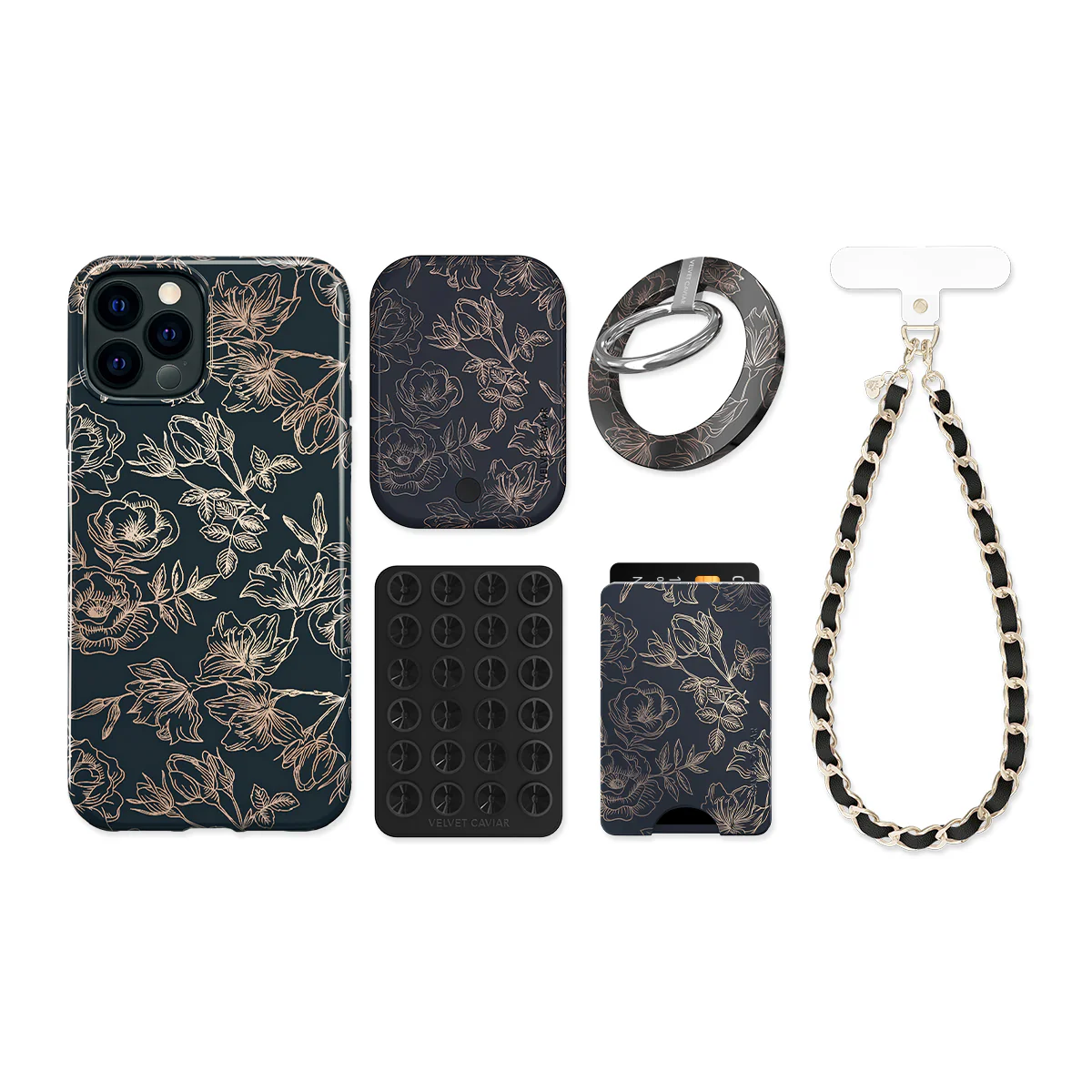 Floral Rose Gold Chrome iPhone Bundle Set - Image 23