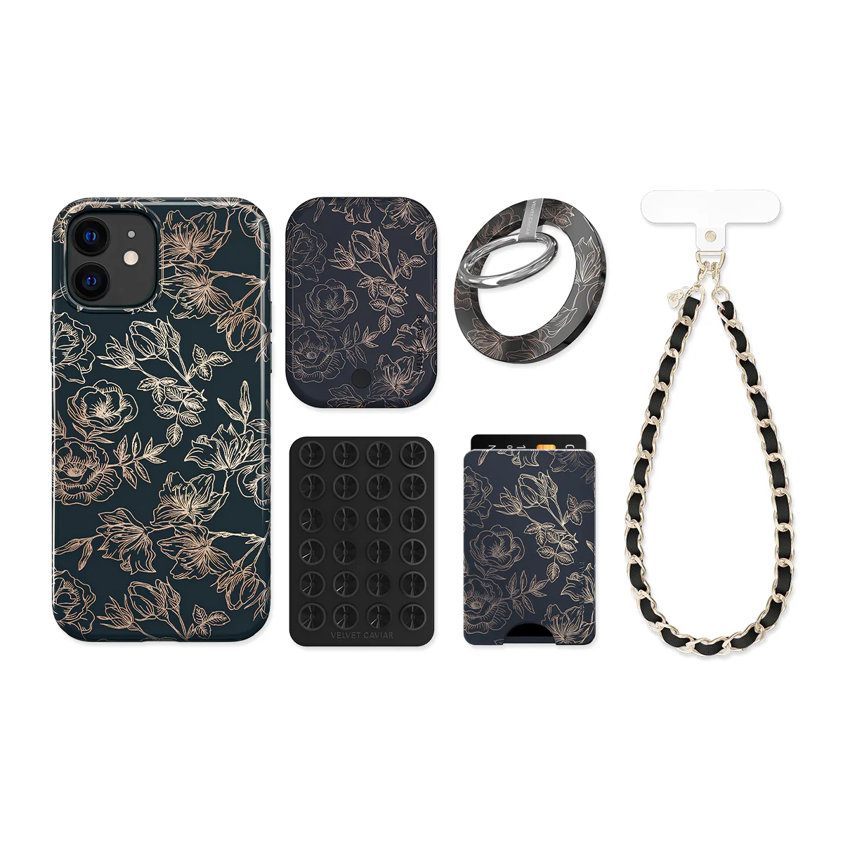 Floral Rose Gold Chrome iPhone Bundle Set - Image 24