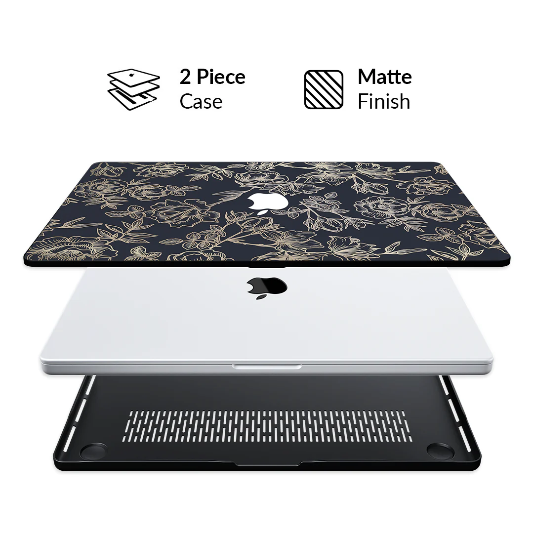 Floral Rose Gold MacBook Case - Image 26