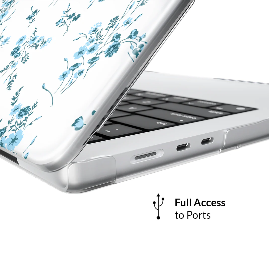 French Blue Floral MacBook Case - Image 3