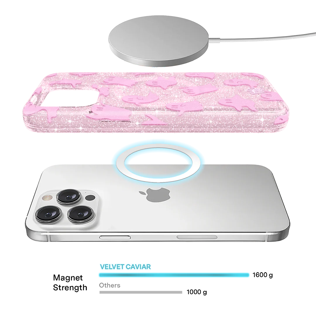 Ghosted Pink Glitter iPhone Case - Image 3