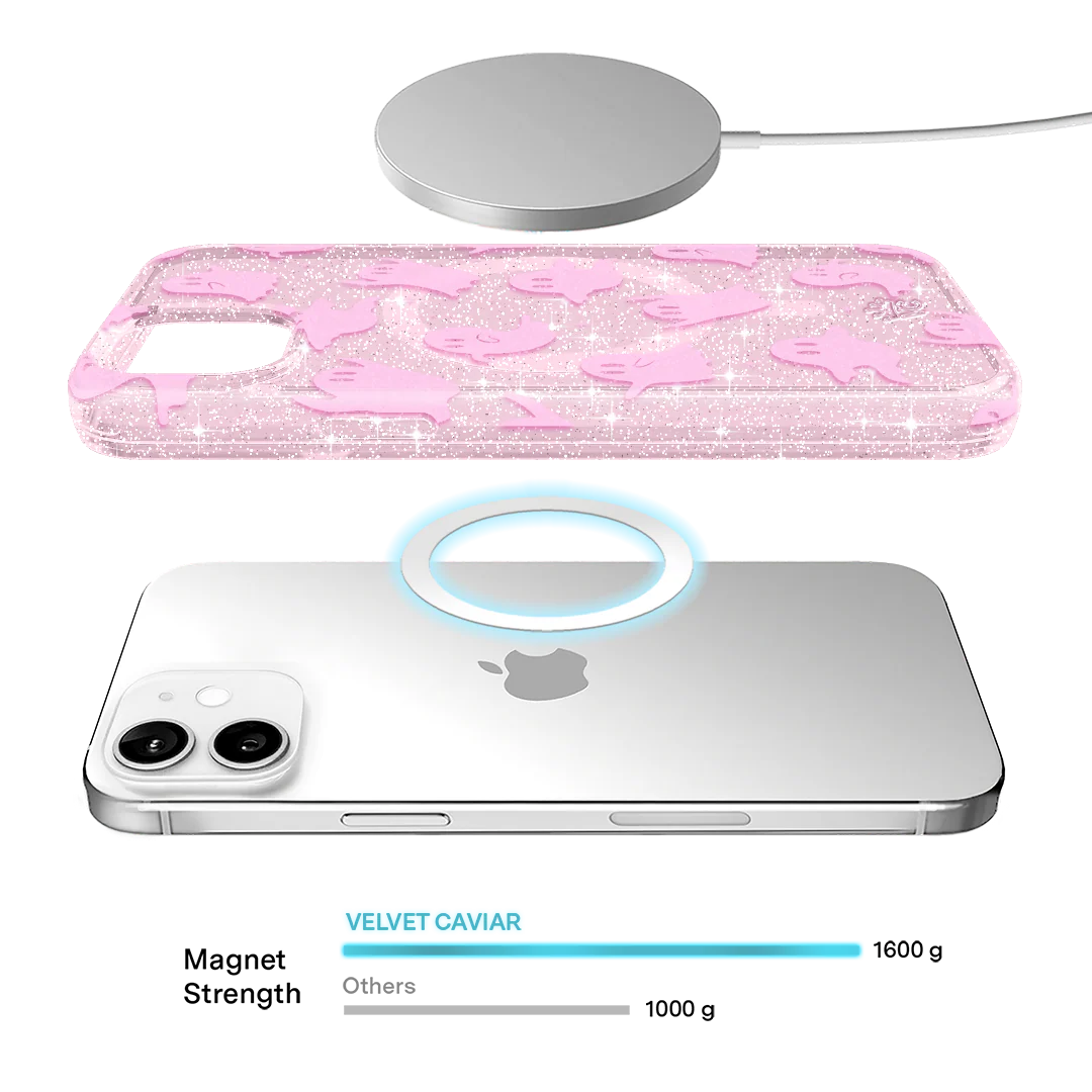 Ghosted Pink Glitter iPhone Case - Image 77