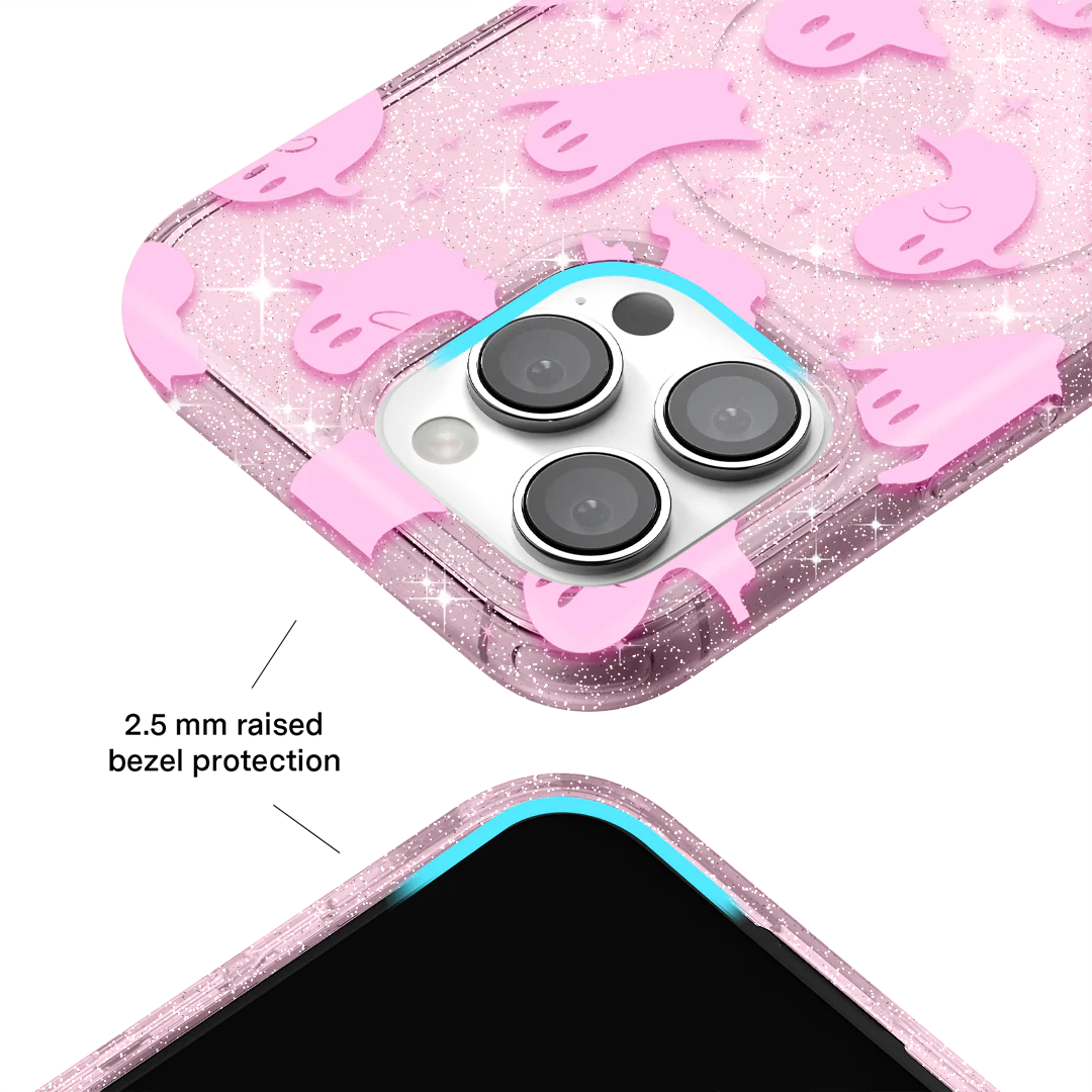 Ghosted Pink Glitter iPhone Case - Image 87