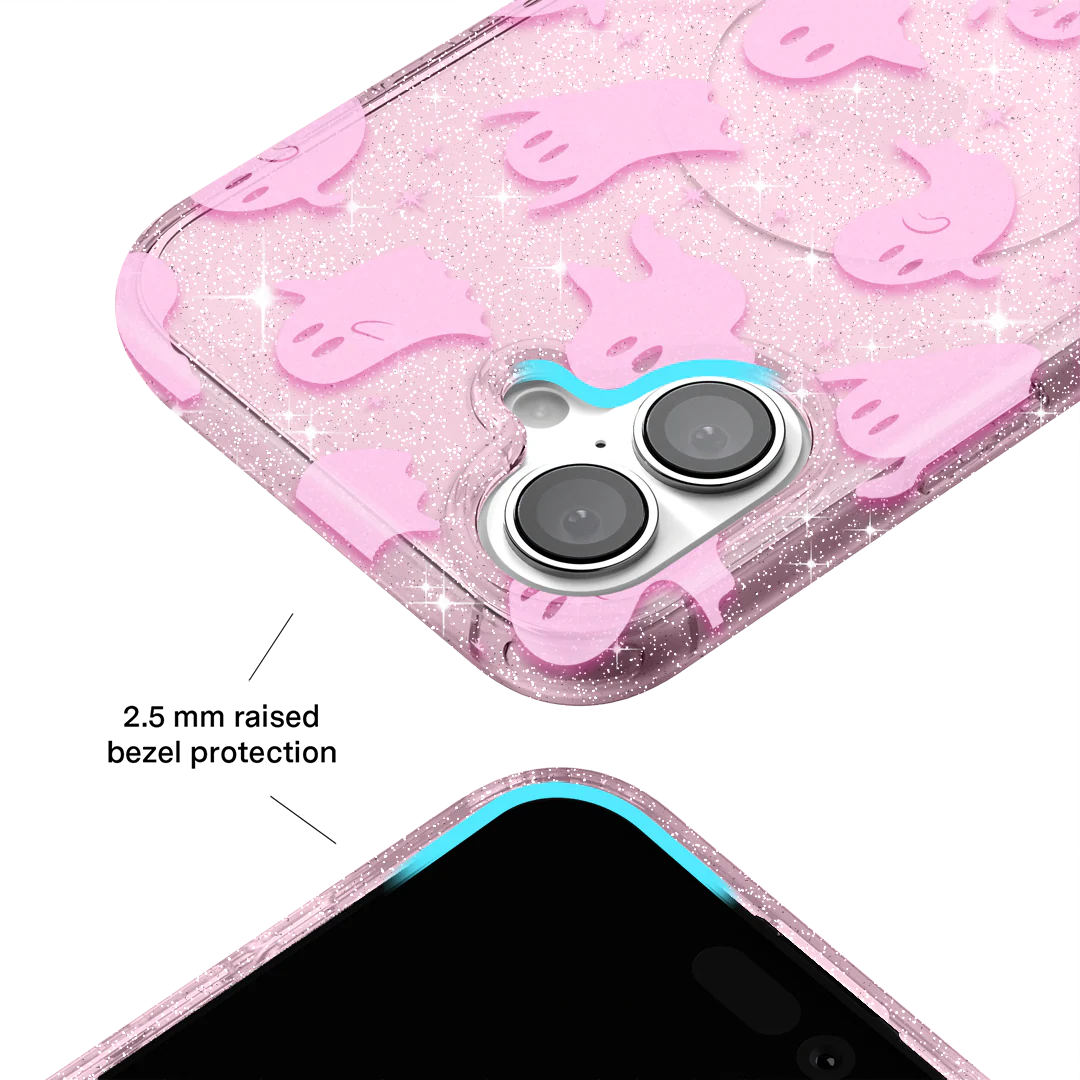 Ghosted Pink Glitter iPhone Case - Image 92