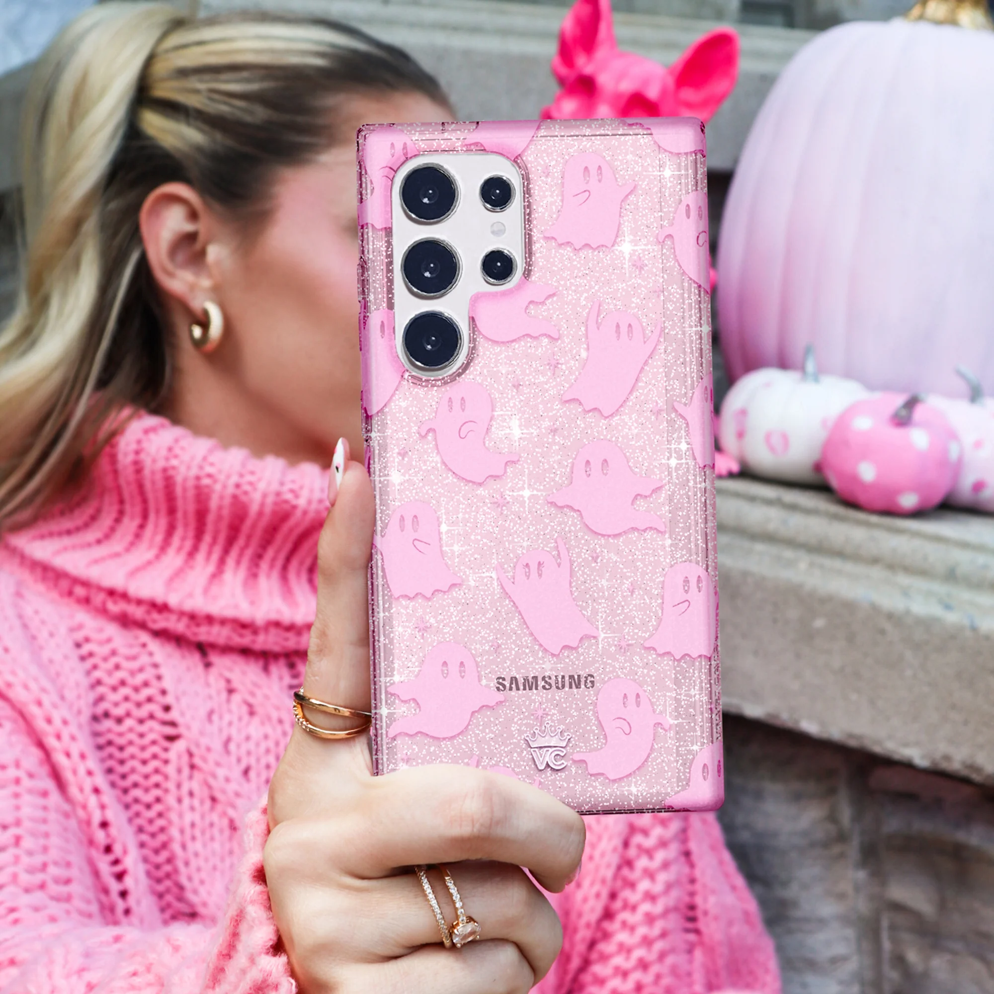 Ghosted Pink Glitter Samsung Case - Image 50