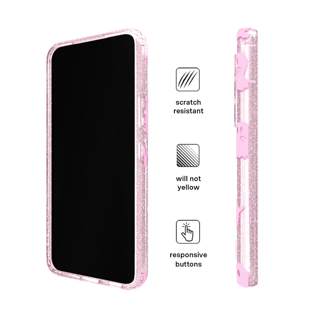 Ghosted Pink Glitter Samsung Case - Image 6