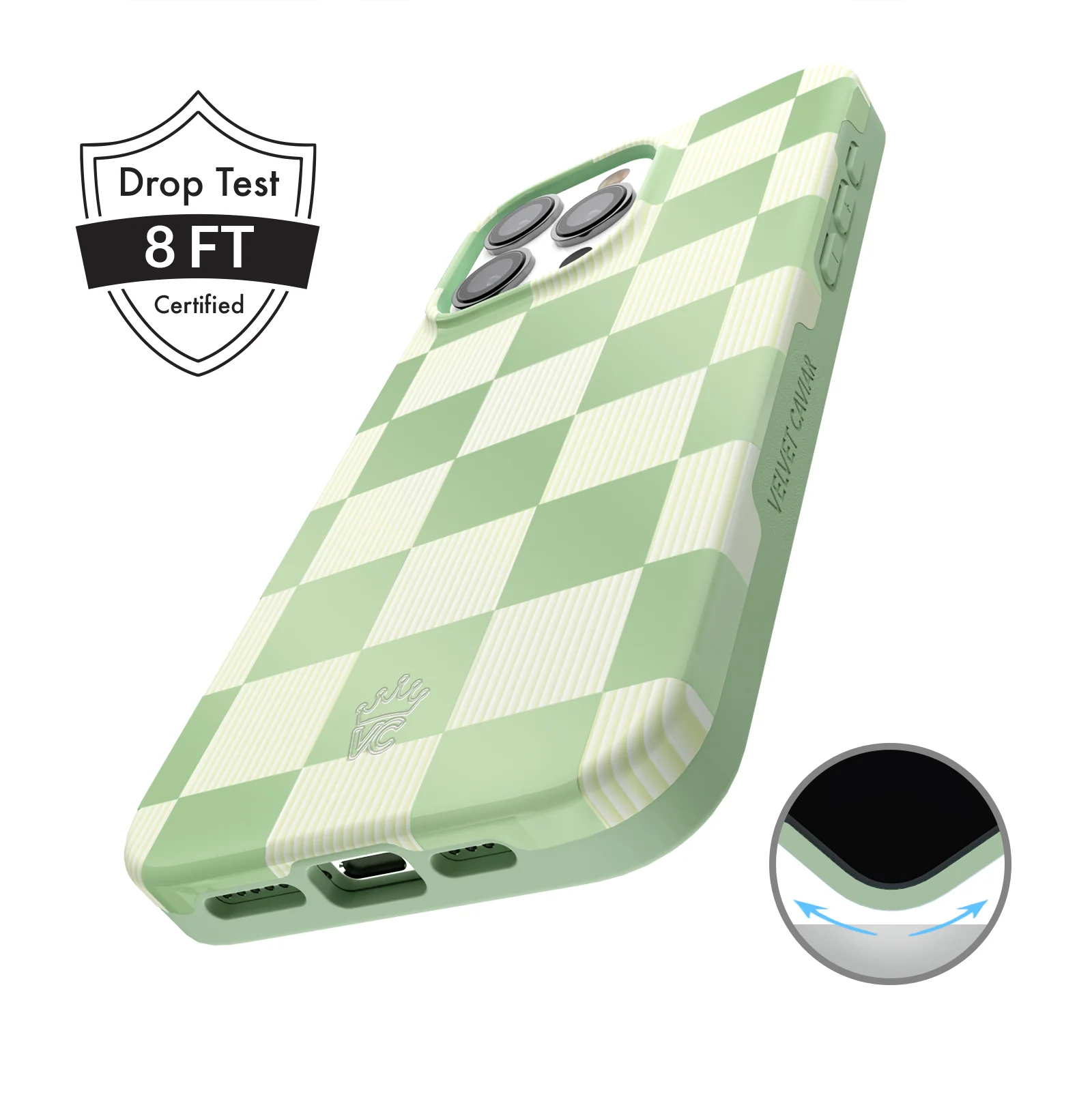 Pistachio Vibe Checkered iPhone Case - Image 24