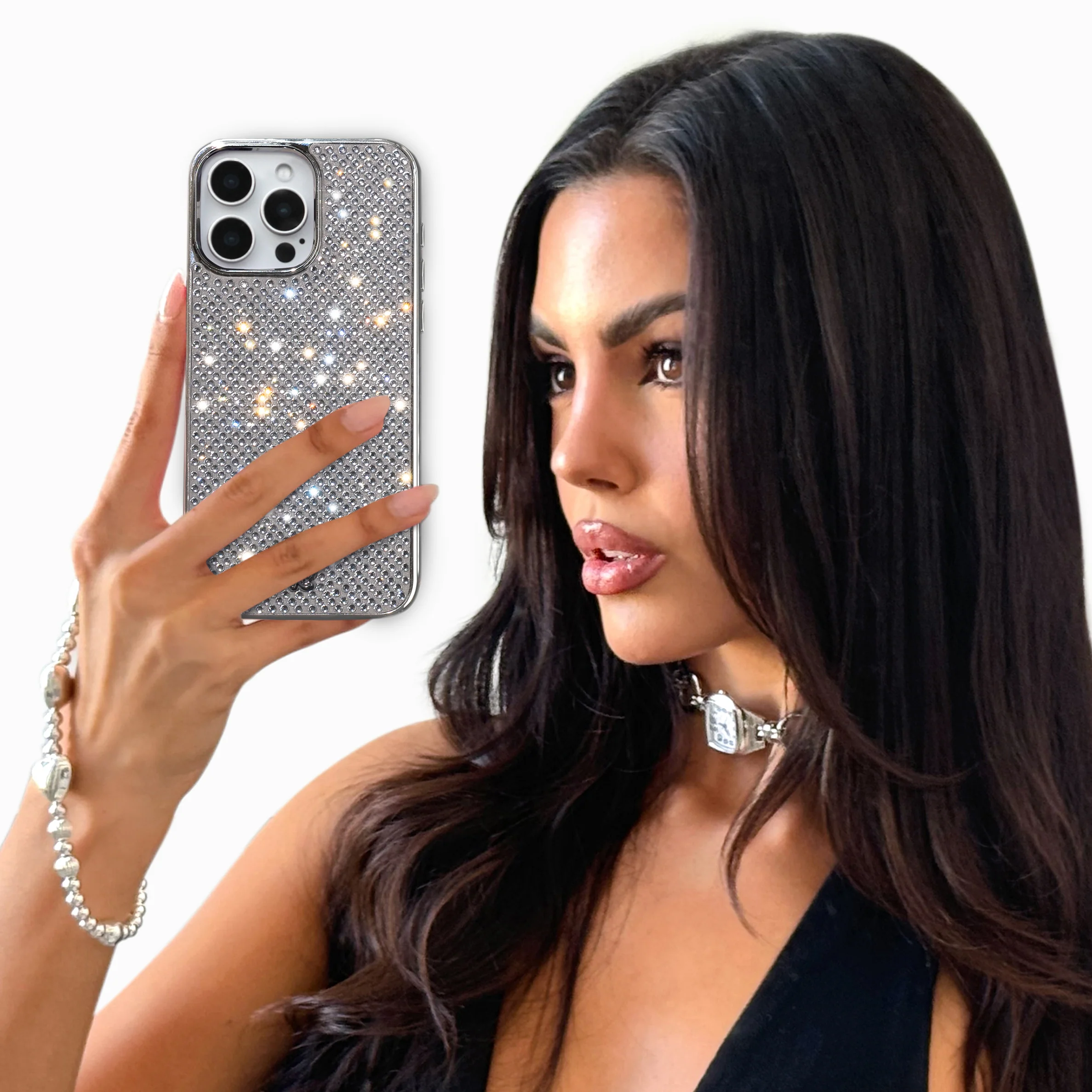 Chrome Caviar Crystals iPhone Case - Image 37
