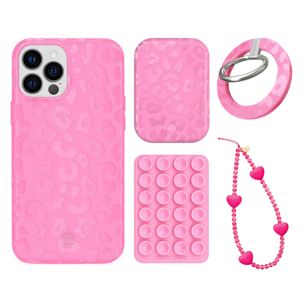 Hot Pink Leopard iPhone Bundle Set - Grip - Image 7