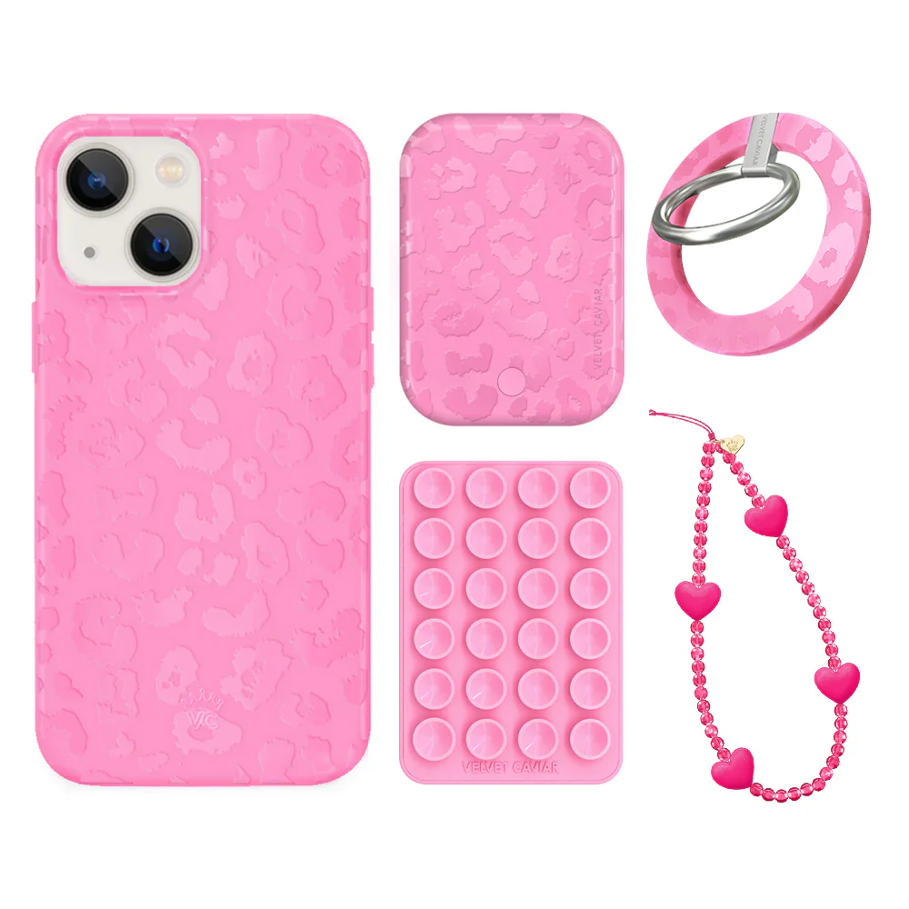 Hot Pink Leopard iPhone Bundle Set - Grip - Image 8