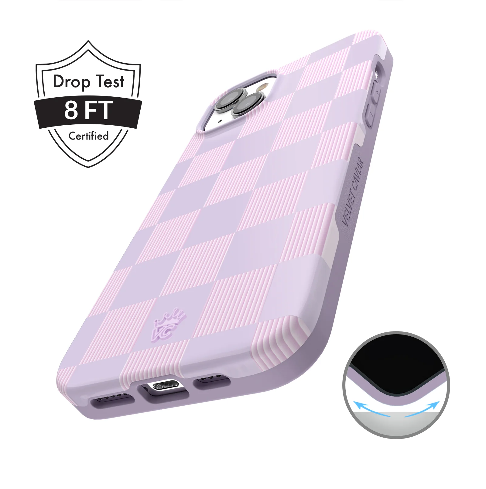 Lilac Vibe Checkered iPhone Case - Image 14
