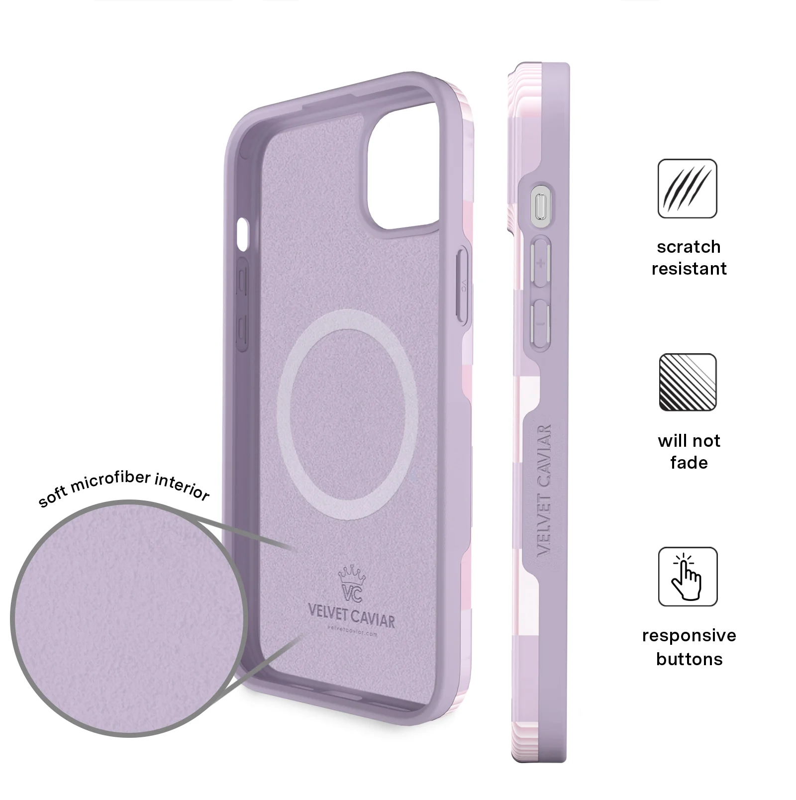 Lilac Vibe Checkered iPhone Case - Image 60
