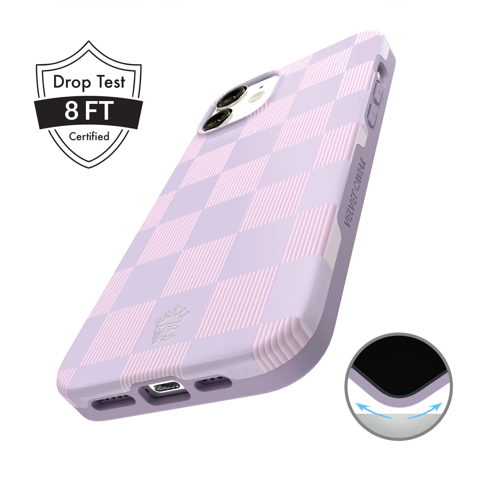 Lilac Vibe Checkered iPhone Case - Image 79