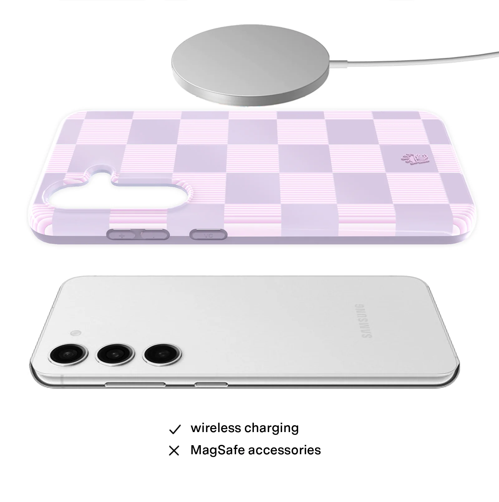 Lilac Vibe Checkered Samsung Case - Image 3