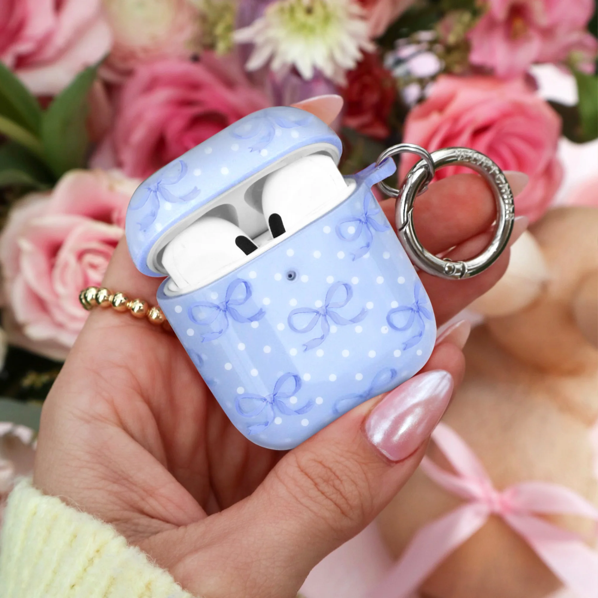 Lovely Blue Bows AirPod Case - Image 17