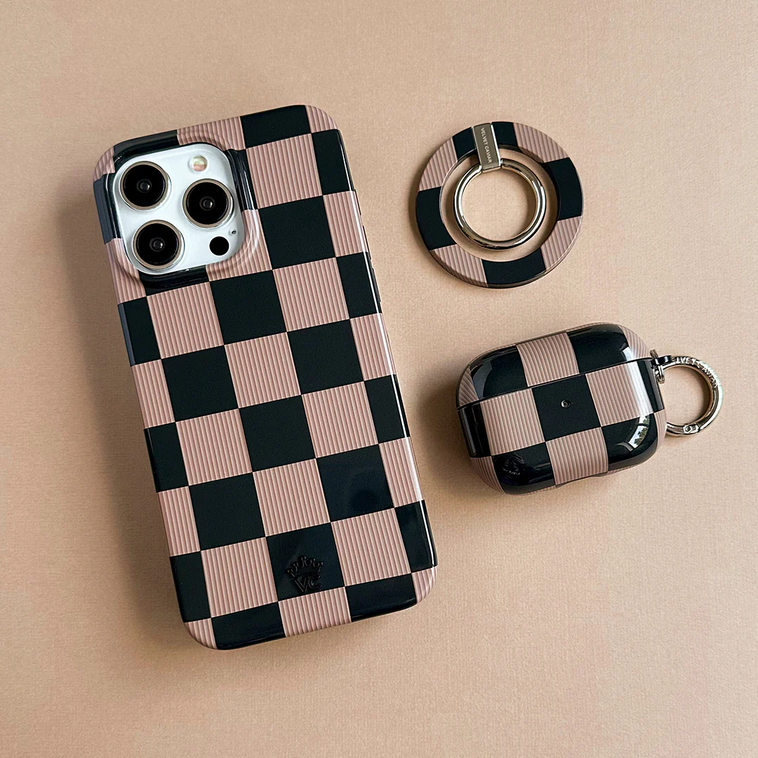 Mocha Vibe Checkered AirPod Case - Image 2