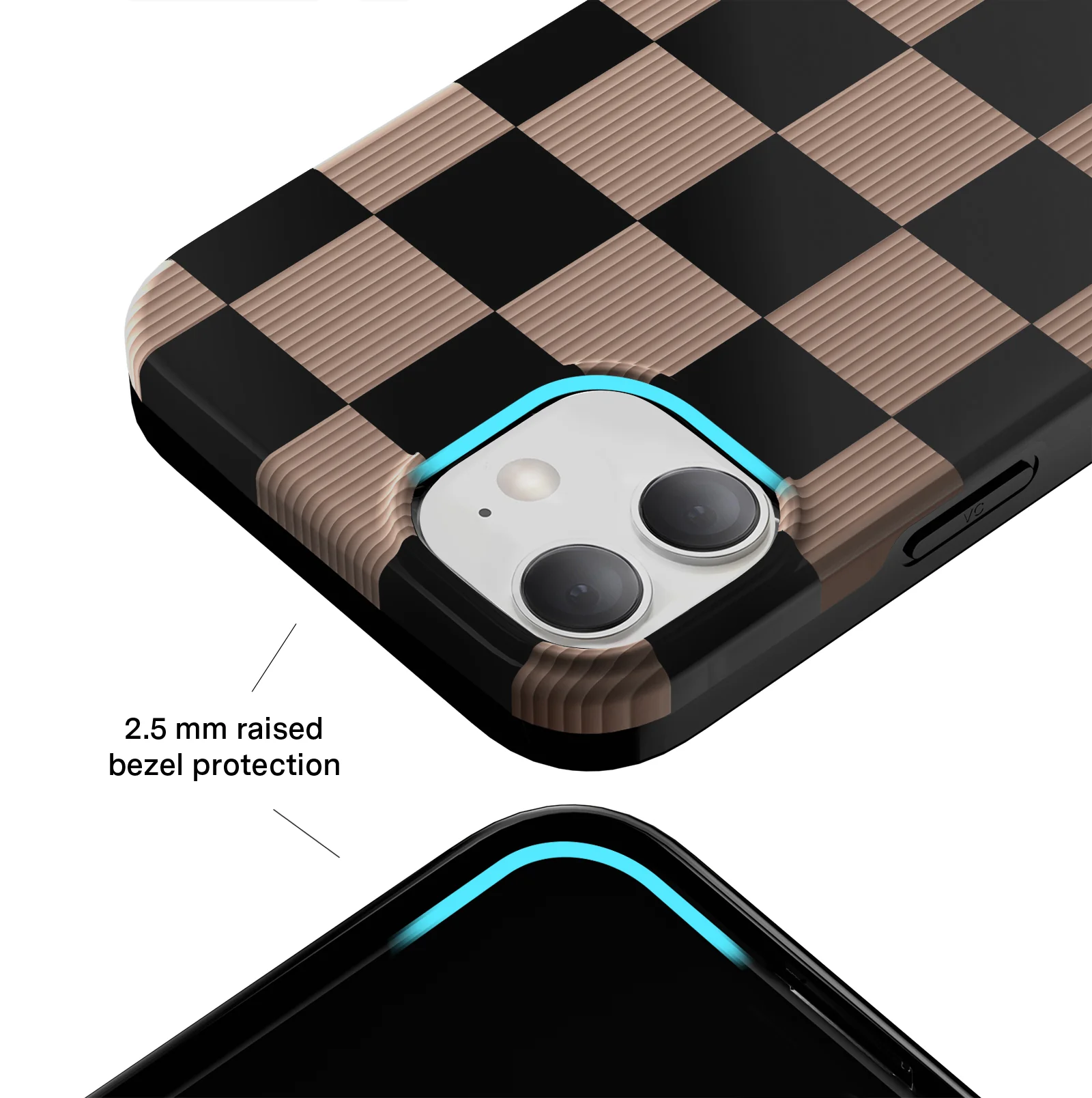 Mocha Vibe Checkered iPhone Case - Image 67