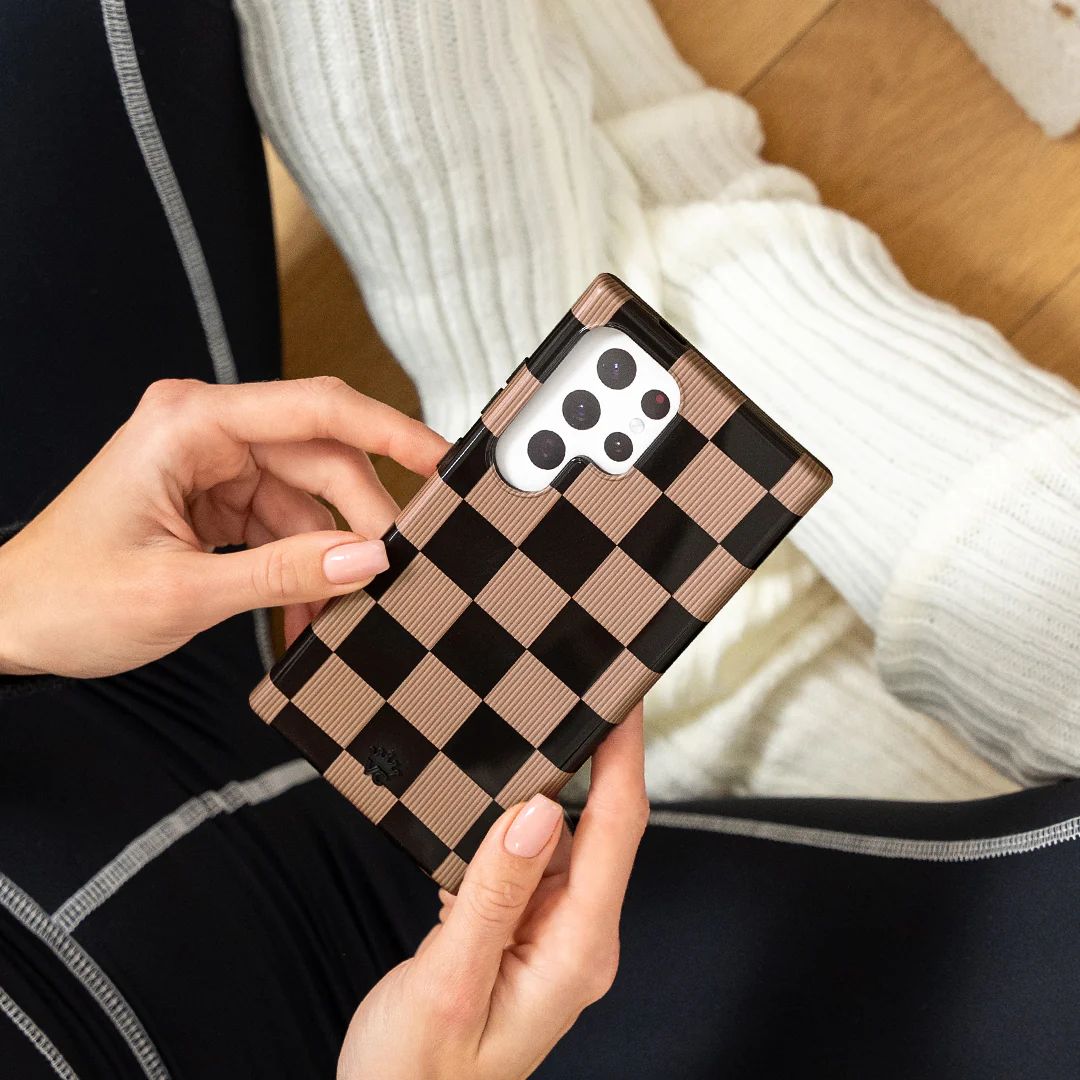 Mocha Vibe Checkered Samsung Case - Image 39