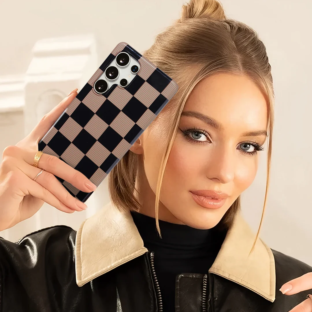 Mocha Vibe Checkered Samsung Case - Image 73