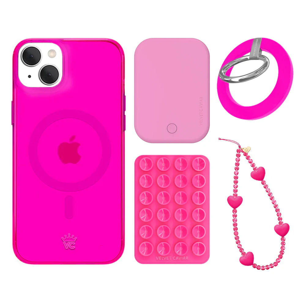 Neon Pink Clear iPhone Bundle Set - Grip - Image 5