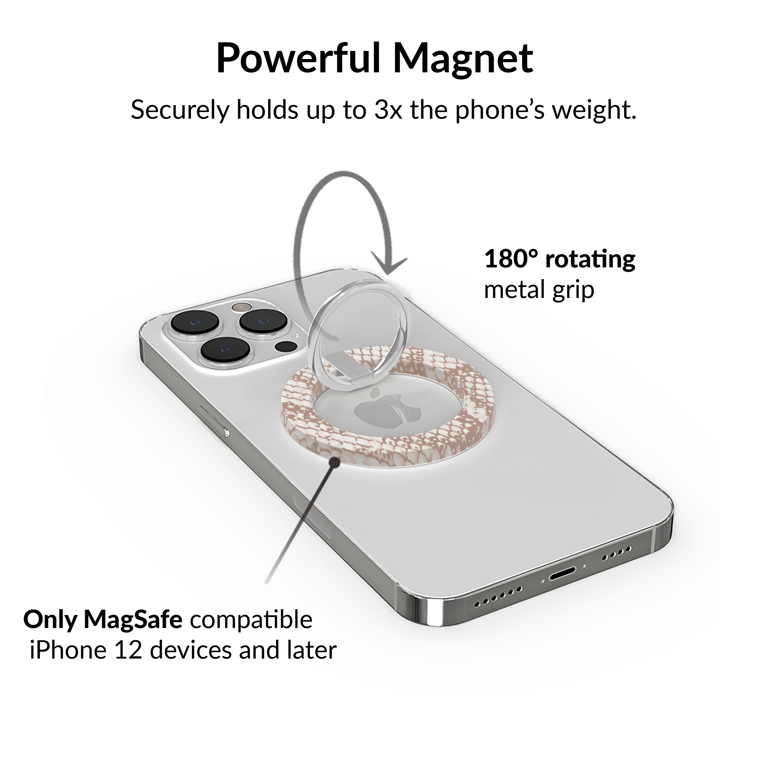 Nude Python MagSafe Grip Ring - Image 3