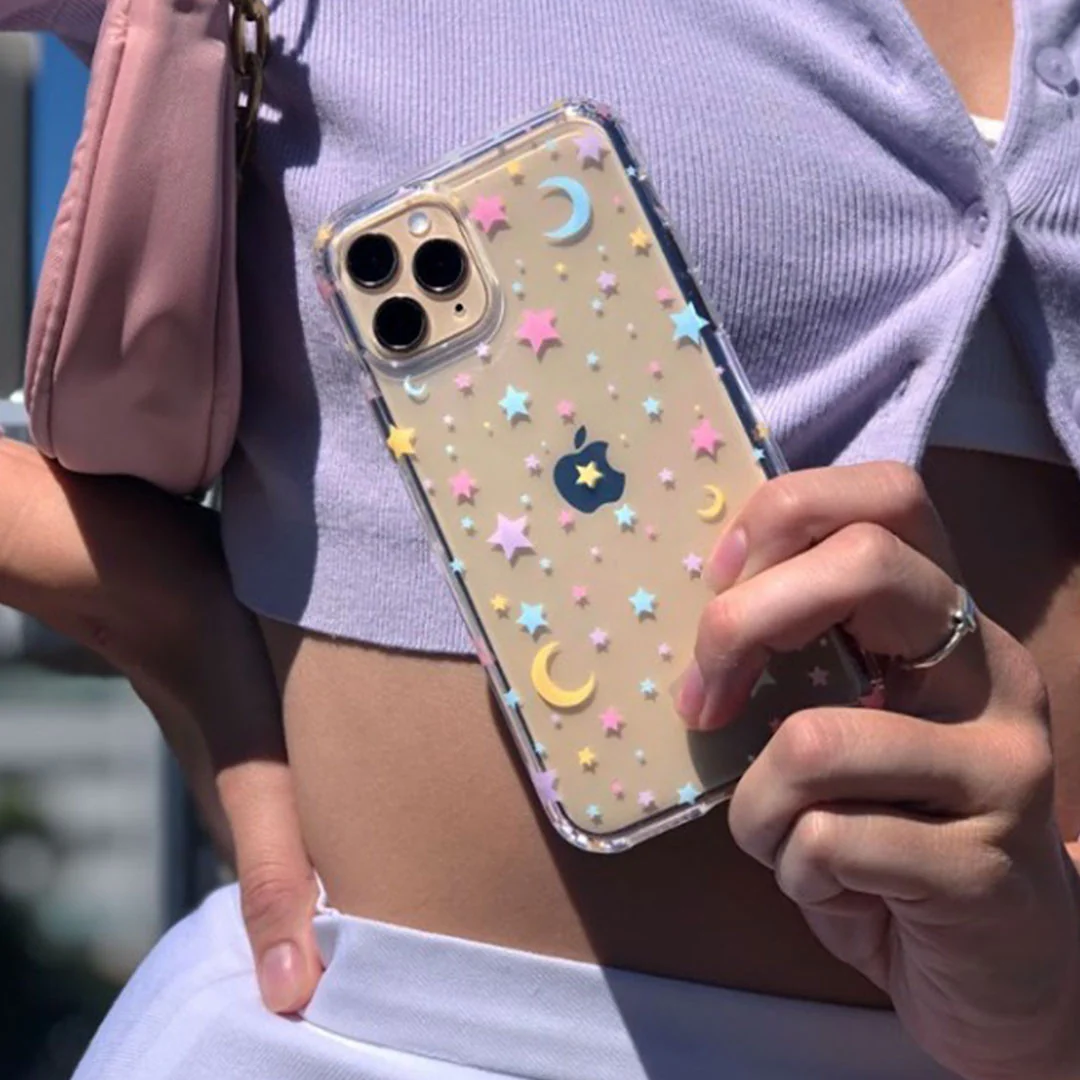Pastel Starry Night Clear iPhone Case - Image 68