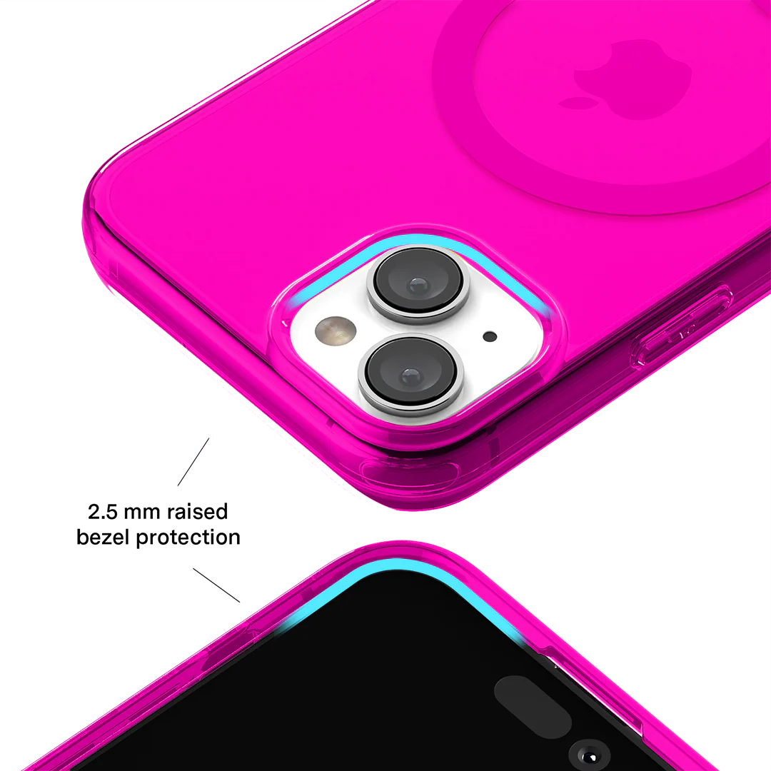 Neon Pink Clear iPhone Case - Image 100