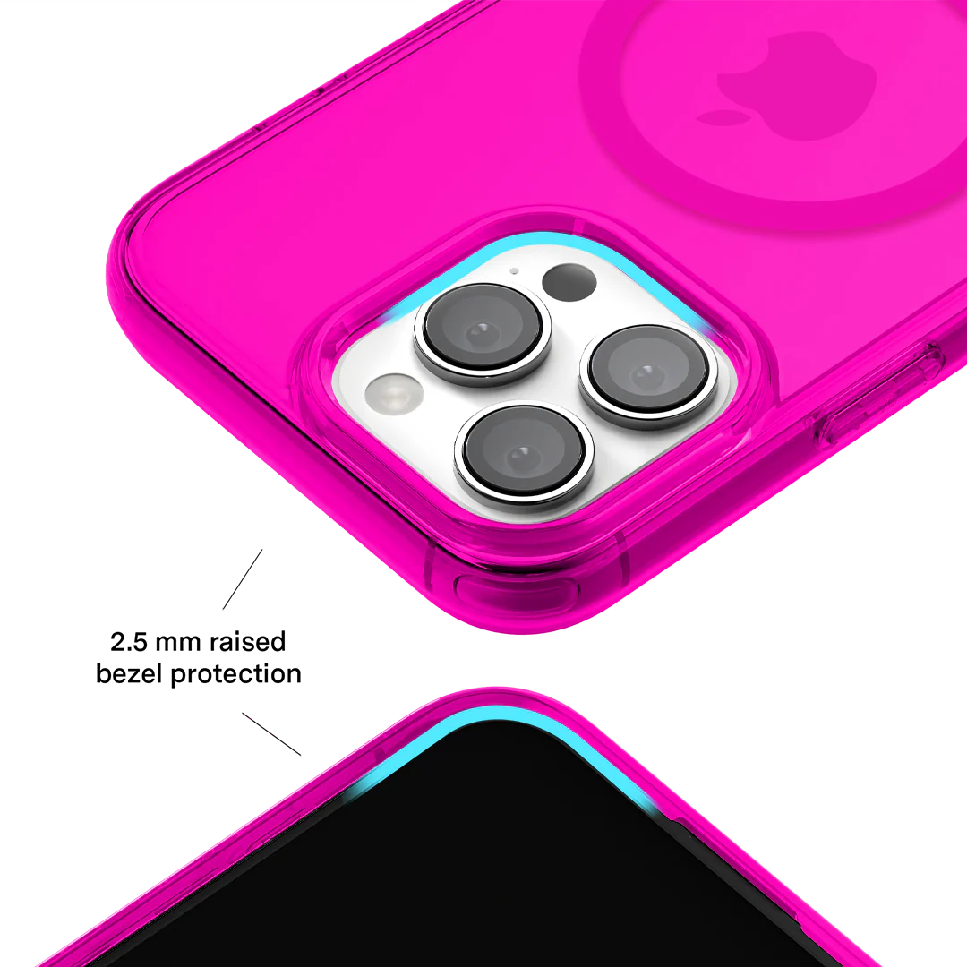 Neon Pink Clear iPhone Case - Image 120
