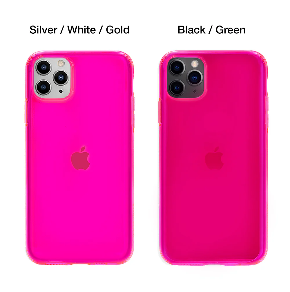 Neon Pink Clear iPhone Case - Image 33