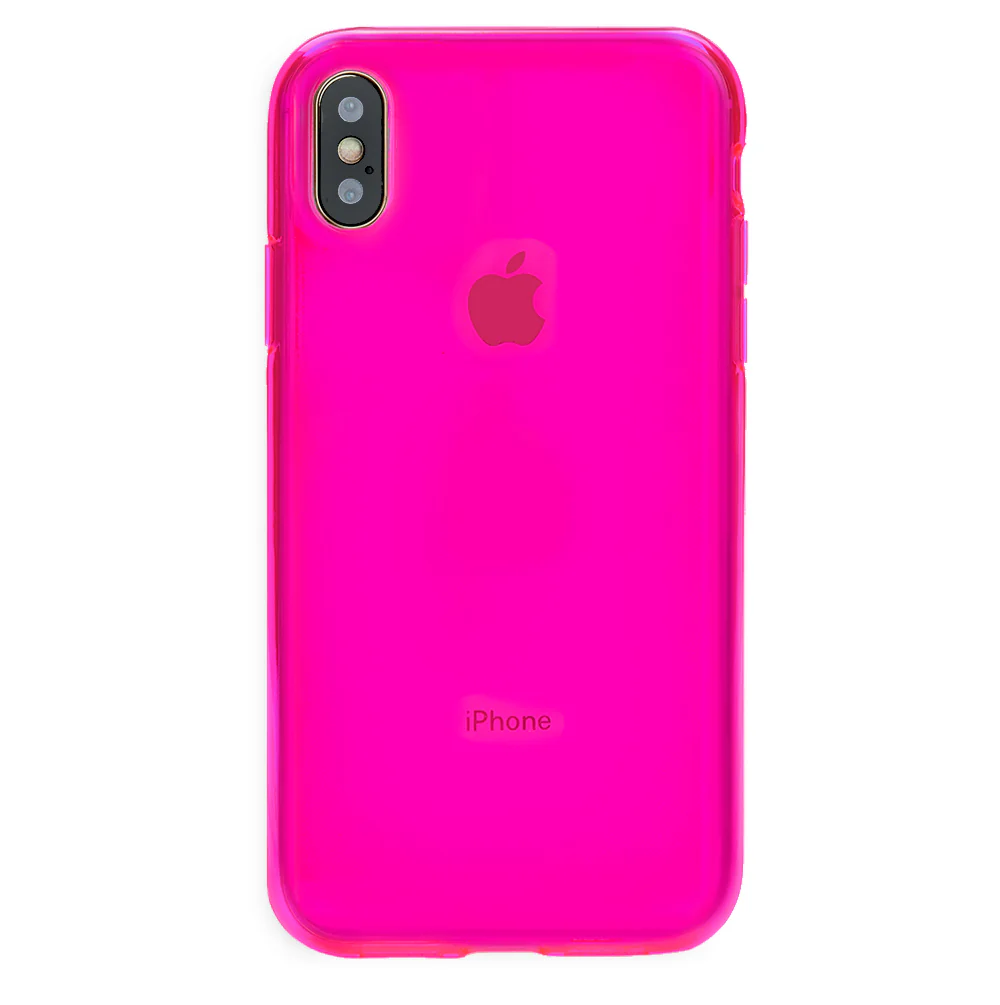 Neon Pink Clear iPhone Case - Image 34